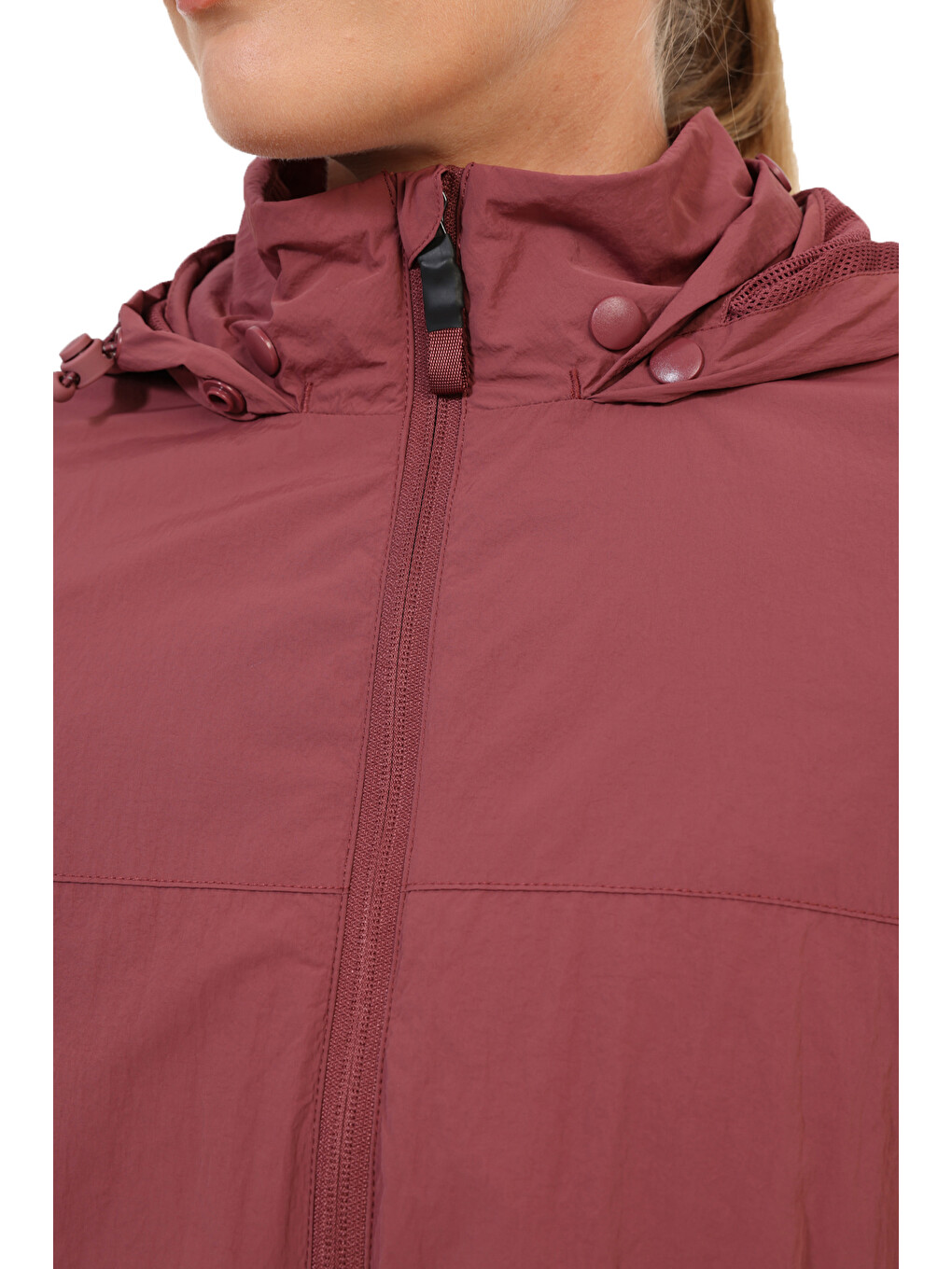 Yağmurluk Kadın Bordo Wl Foldown-3