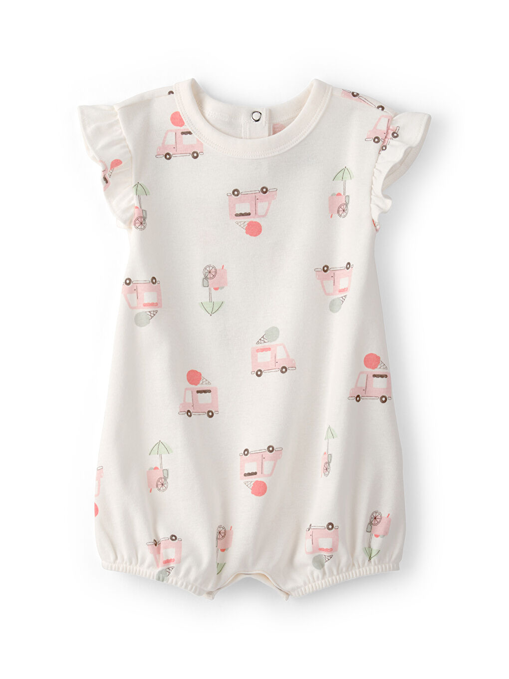 Kız Bebek Kısa Tulum 3 Ay-24 Ay Bej