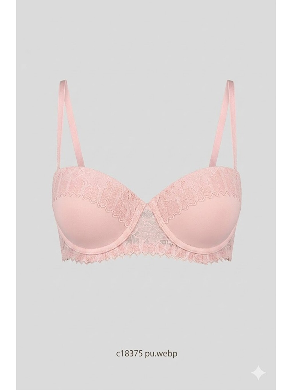 Pembe Push Up Dantel Detaylı Sütyen C18375 Pudra