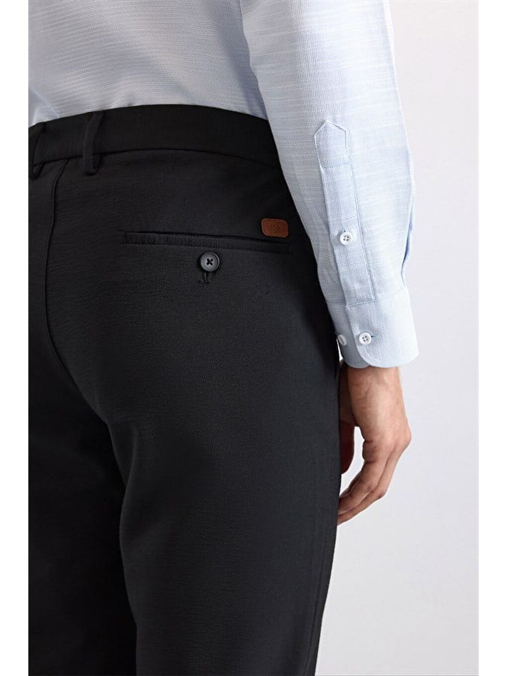 Siyah Slim Düz Jogger Pantolon-3
