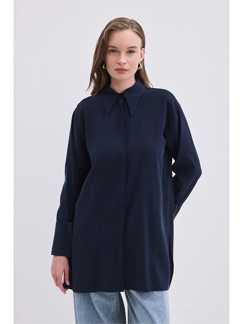 Modal Basic Gömlek Lacivert-1