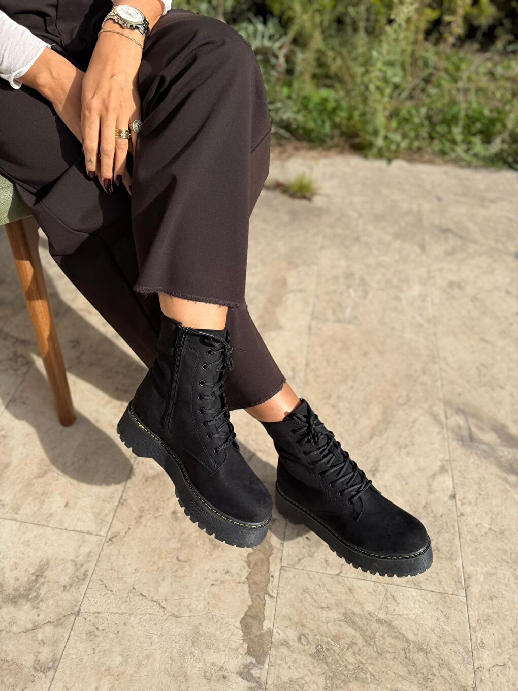 Siyah BAYAN FERMUARLI BOT-2