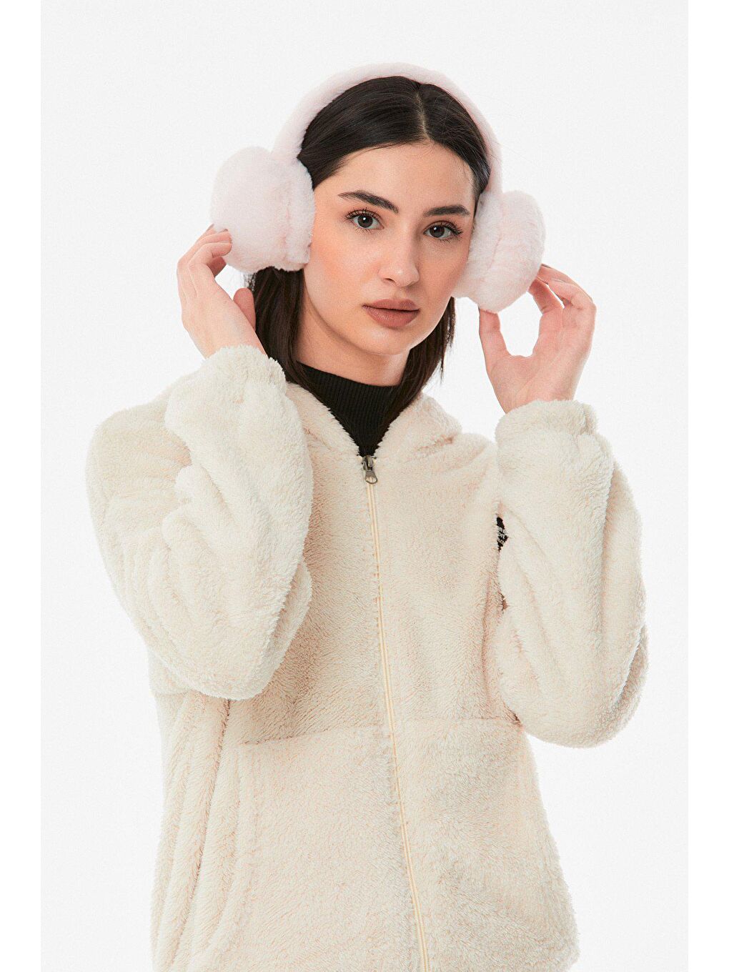 Pembe Pelüş Kulaklık-3