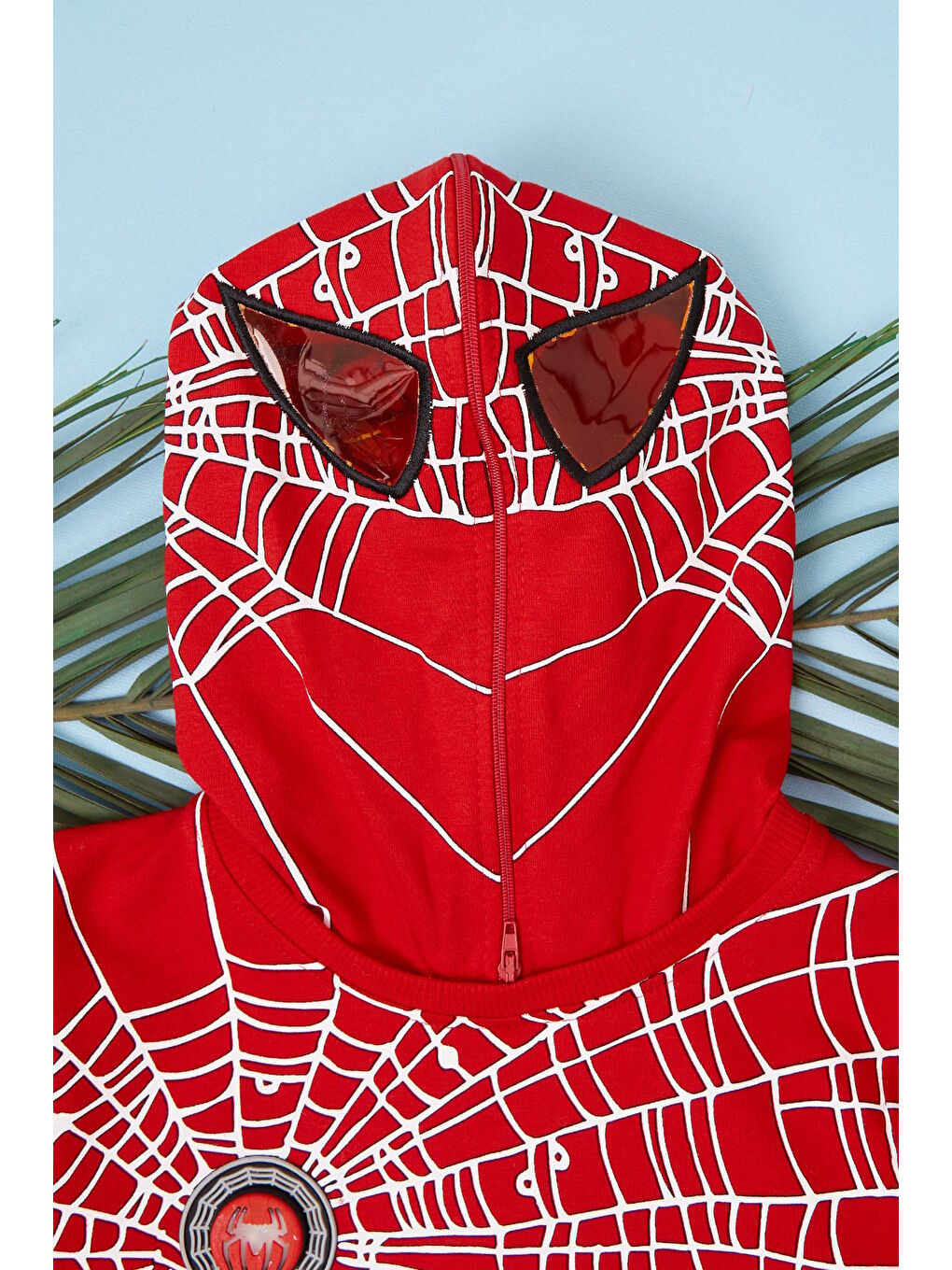 Kırmızı Örümcek Baskılı Işıklı Kapüşonlu Erkek Çocuk Takım-2