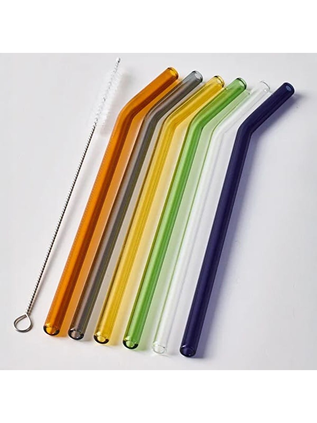 Karışık Straw Color 6'lı Cam Pipet Fırça Seti - Renkli-1