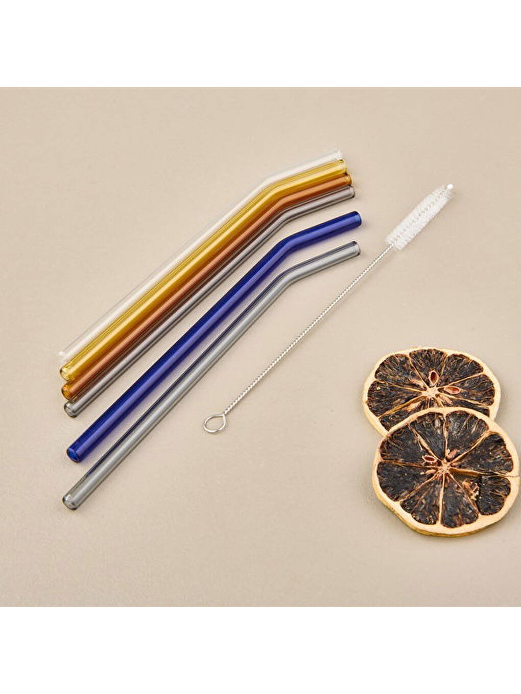 Karışık Straw Color 6'lı Cam Pipet Fırça Seti - Renkli-2