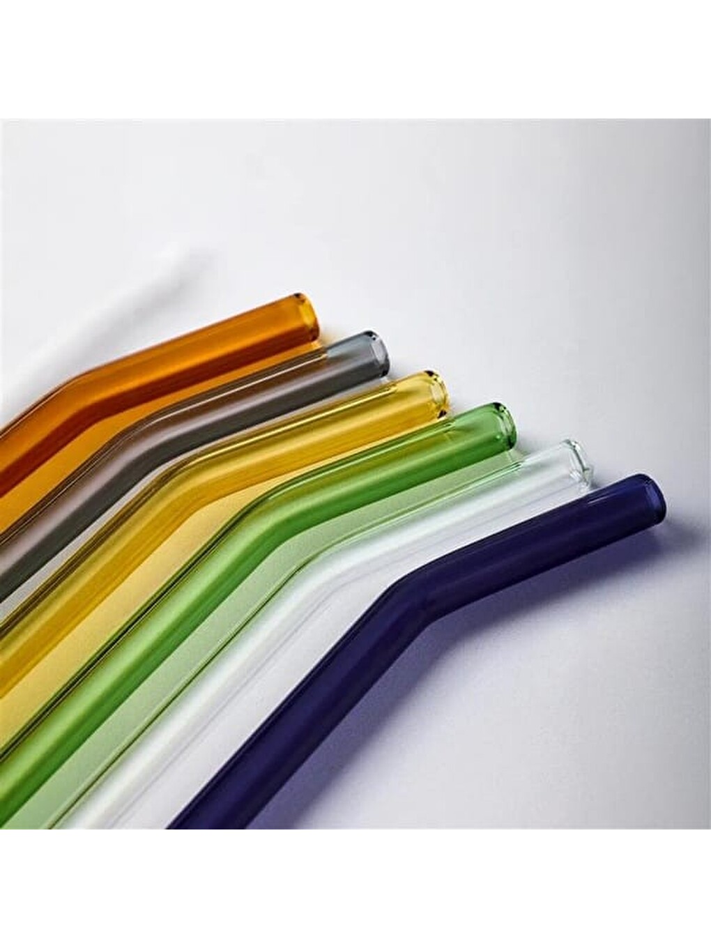 Karışık Straw Color 6'lı Cam Pipet Fırça Seti - Renkli-3