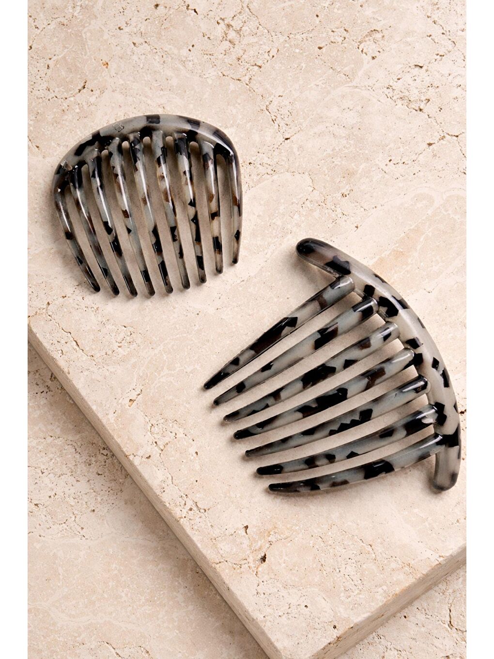 Siyah Kaplumbağa Sırtı Tarak Topuz Tokası 2'li Paket