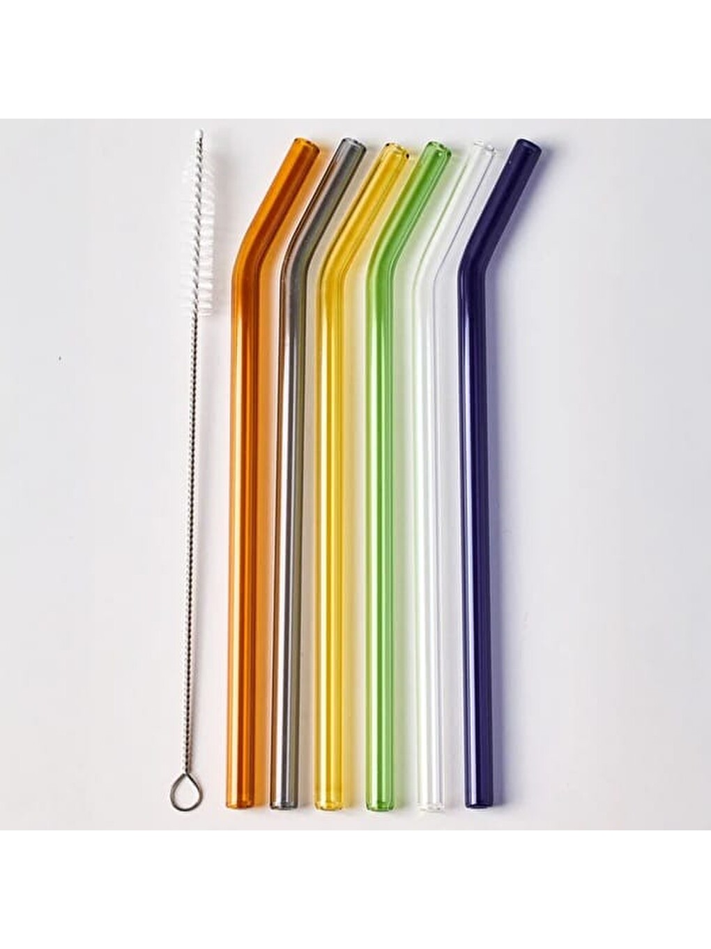Karışık Straw Color 6'lı Cam Pipet Fırça Seti - Renkli-7
