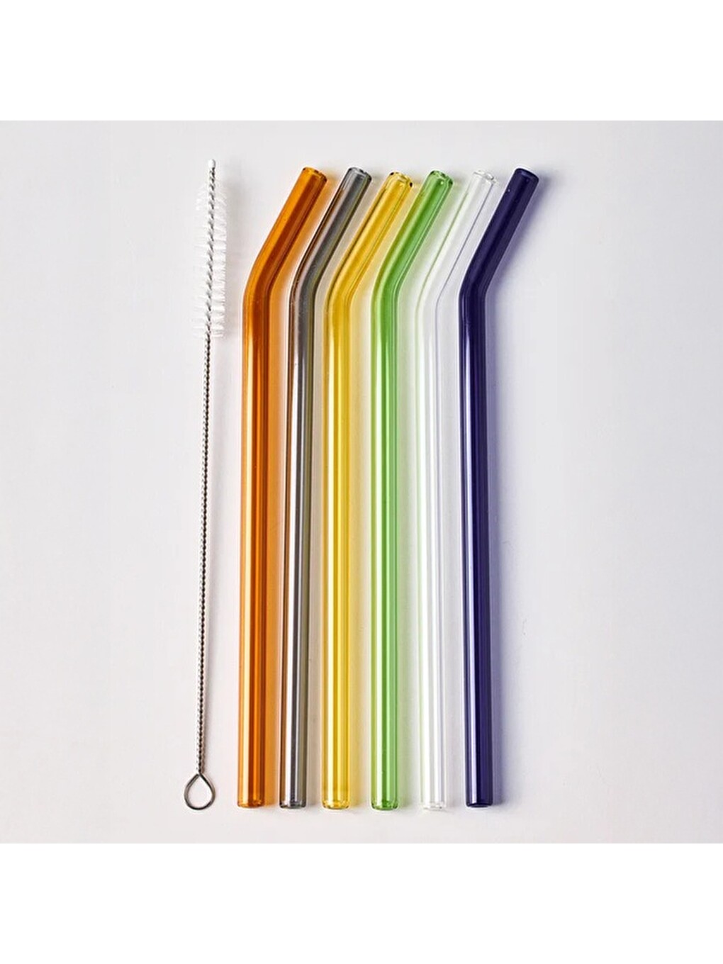 Karışık Straw Color 6'lı Cam Pipet Fırça Seti - Renkli-10