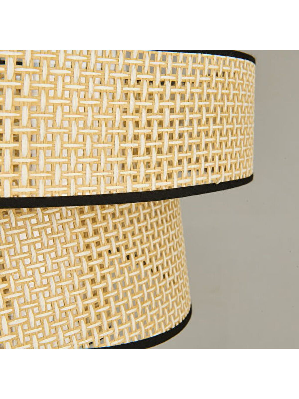 Ekru Siyah Biyeli 3 Katlı Pasta Sarkıt - Krem - 70x40x40 cm-1