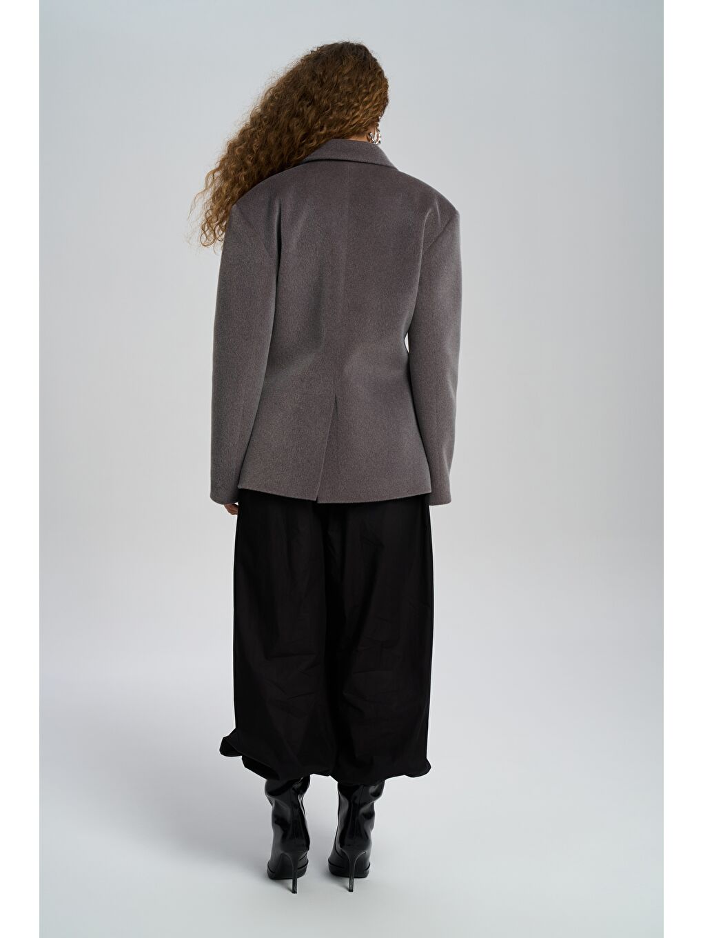 Kaela Bel Oturmalı Gri Blazer-4