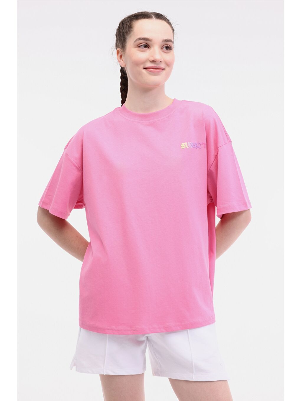 WL MOIRA 11F212 5FX Pembe Kadın Kısa Kol T-Shirt