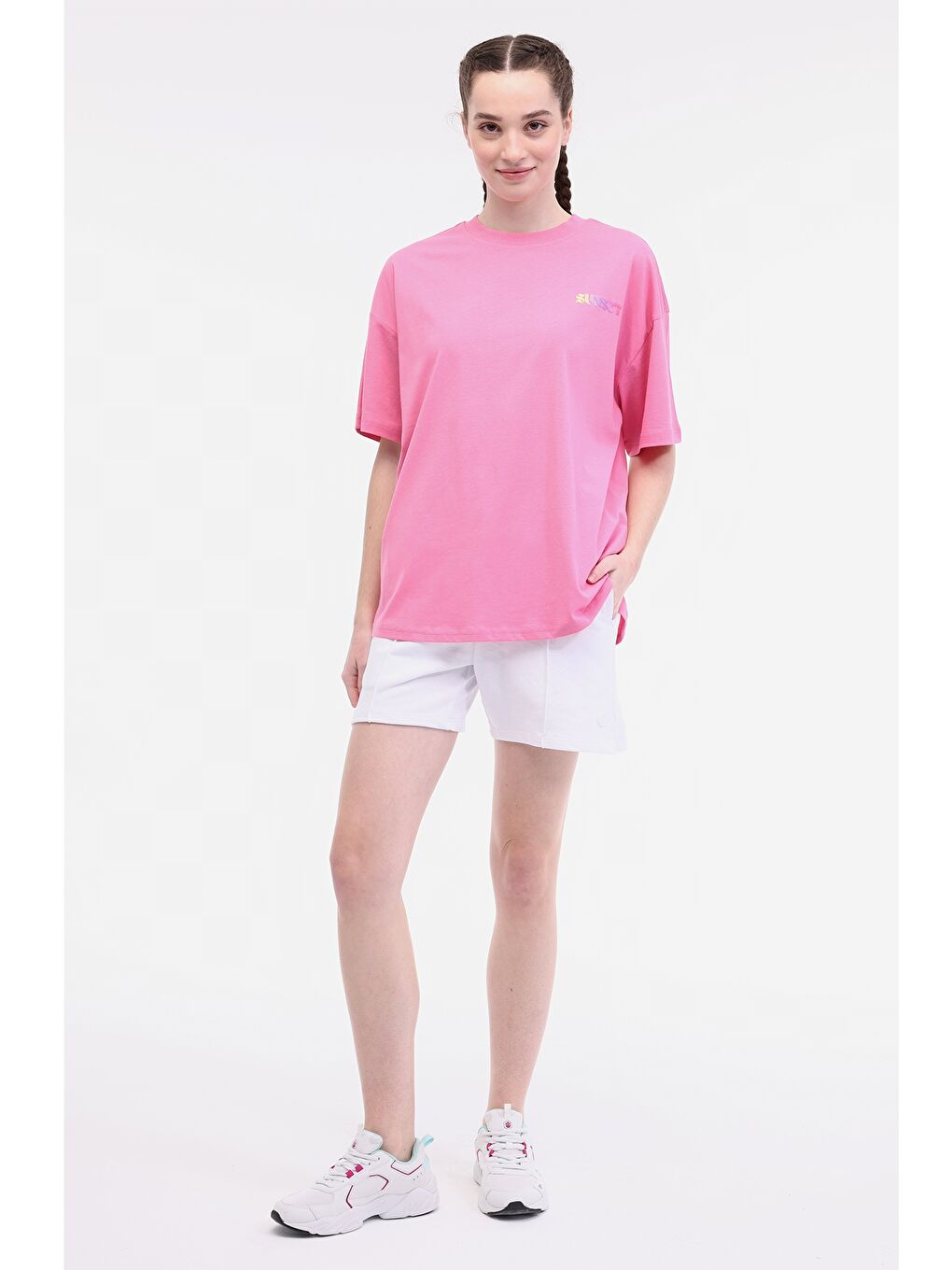 WL MOIRA 11F212 5FX Pembe Kadın Kısa Kol T-Shirt-2