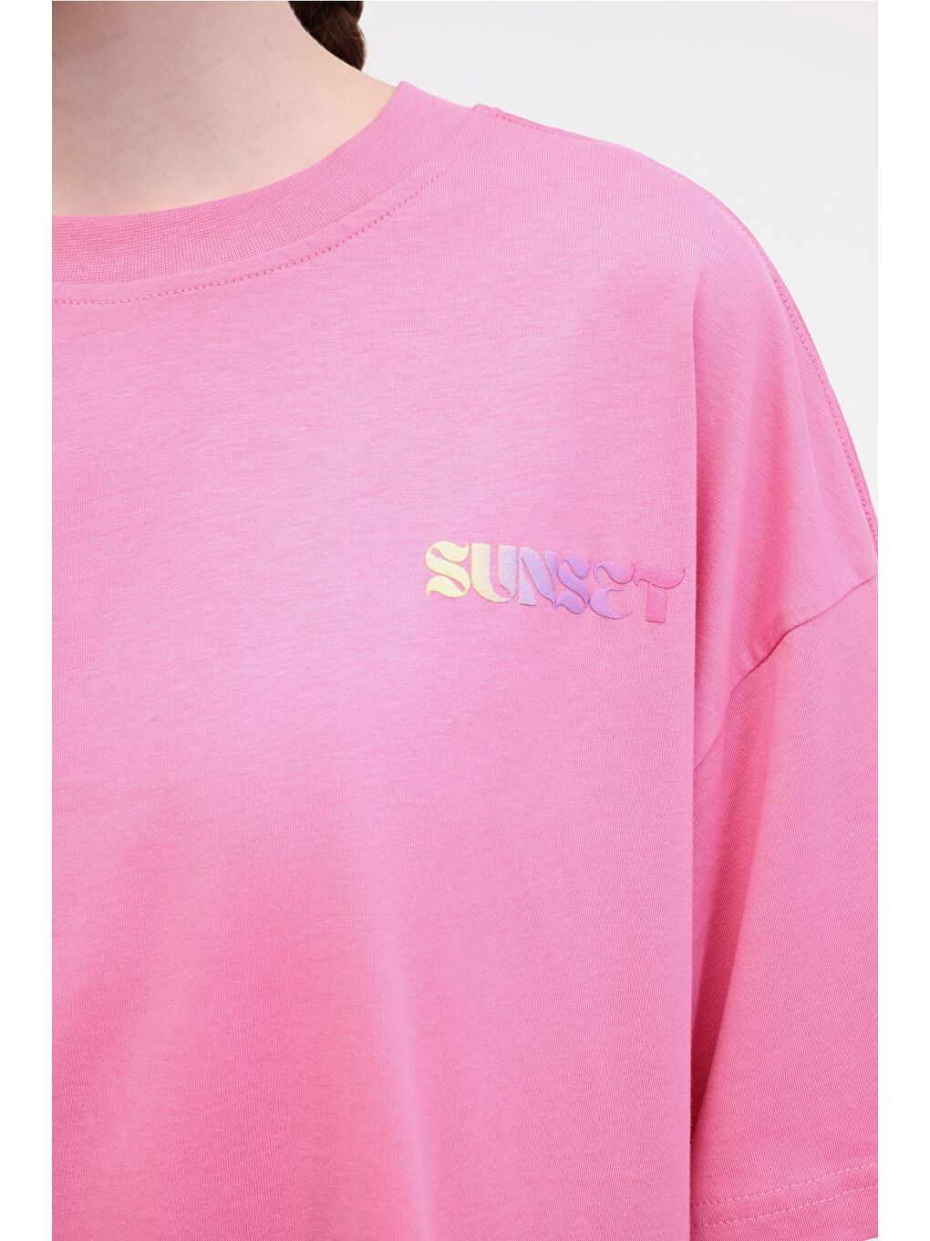 WL MOIRA 11F212 5FX Pembe Kadın Kısa Kol T-Shirt-3