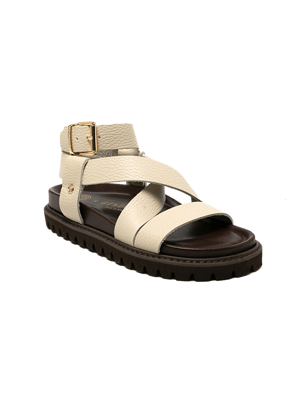 Ekru Kadın Sandalet ZAHA EMBOSSED G106323 Leather Chalk-1