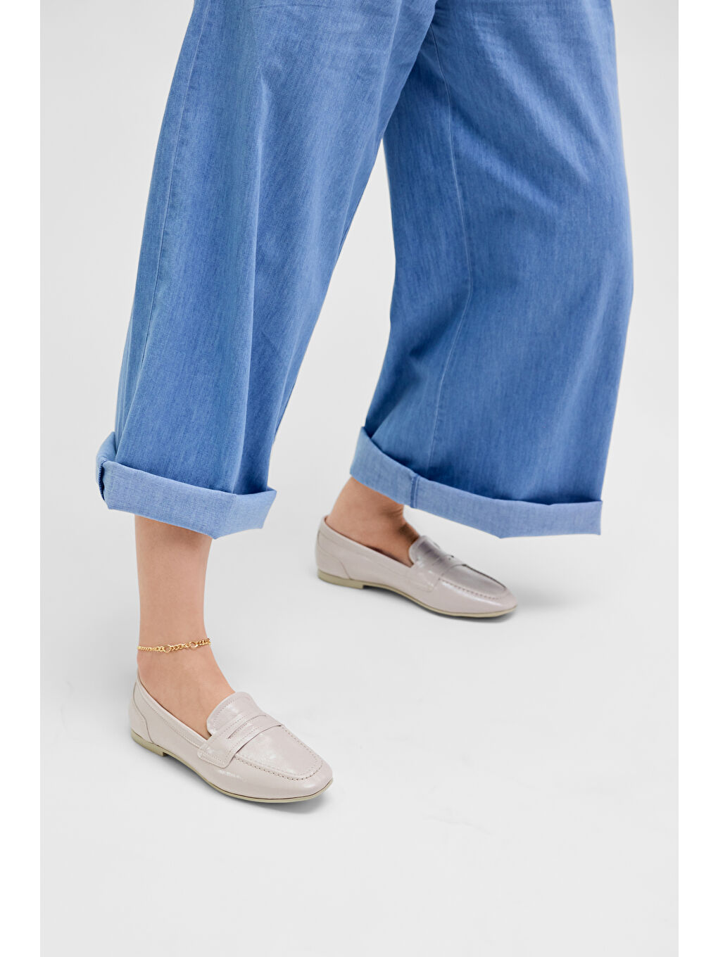 Kadın Bej Rahat Kalıp Termo Taban Günlük Babet-2