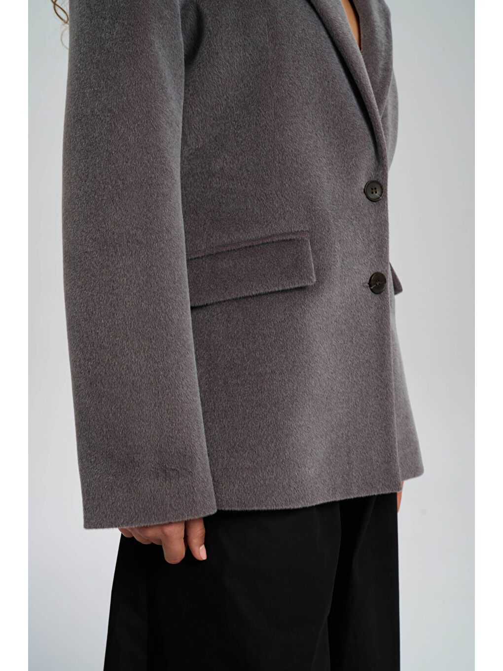 Kaela Bel Oturmalı Gri Blazer-7