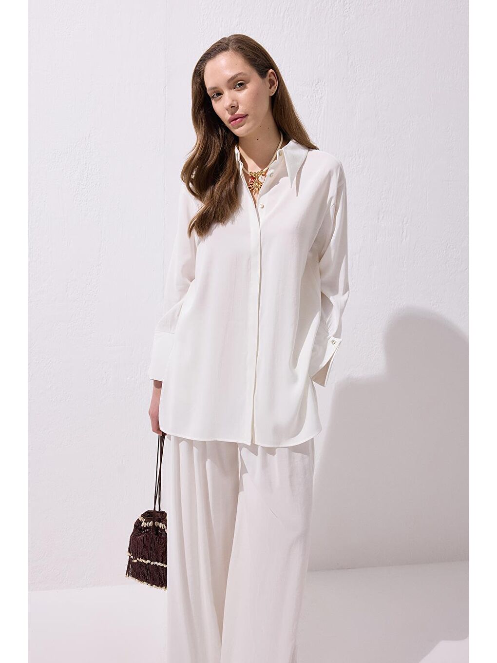 Modal Basic Gömlek Ekru-1