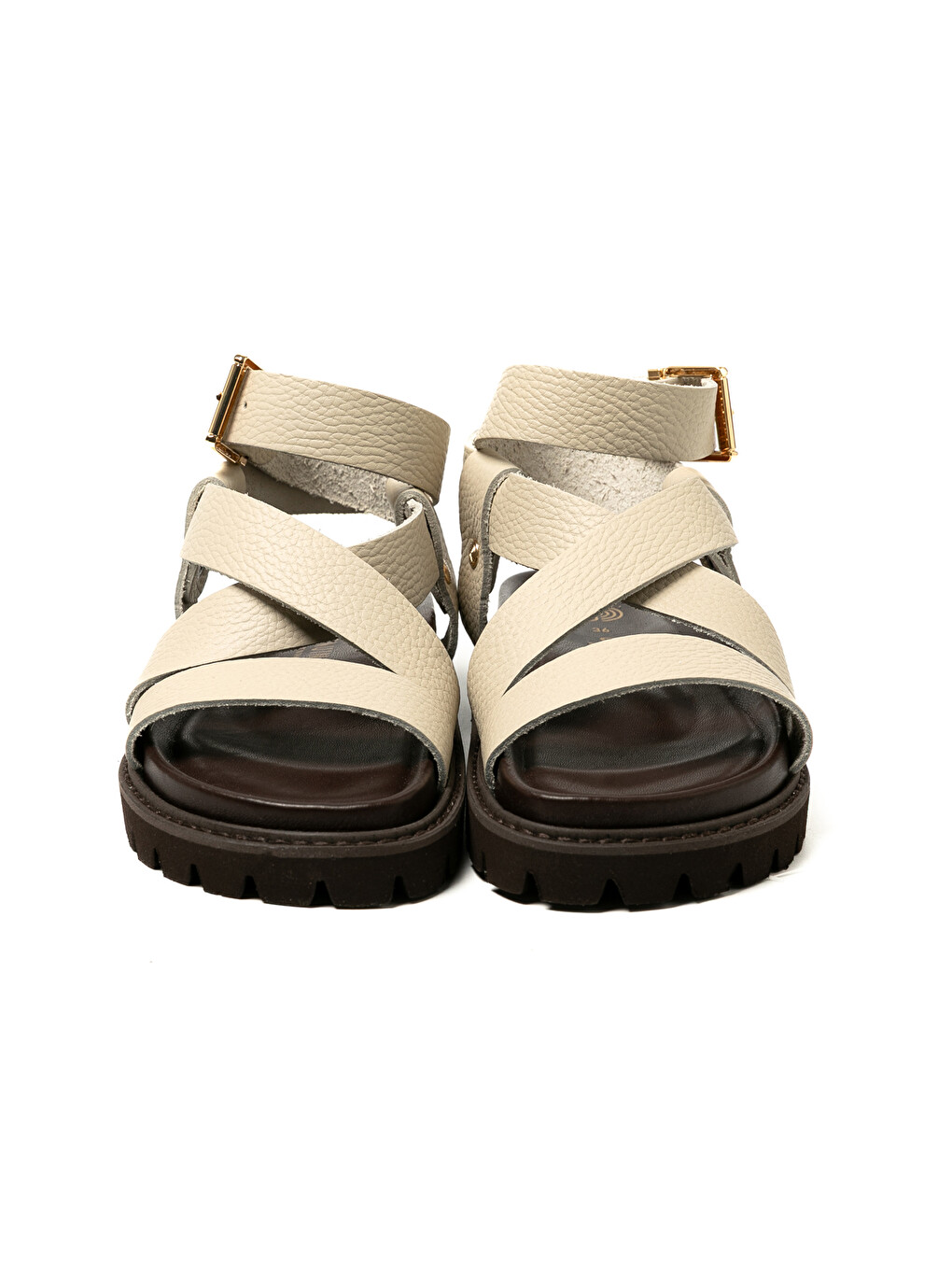 Ekru Kadın Sandalet ZAHA EMBOSSED G106323 Leather Chalk-3