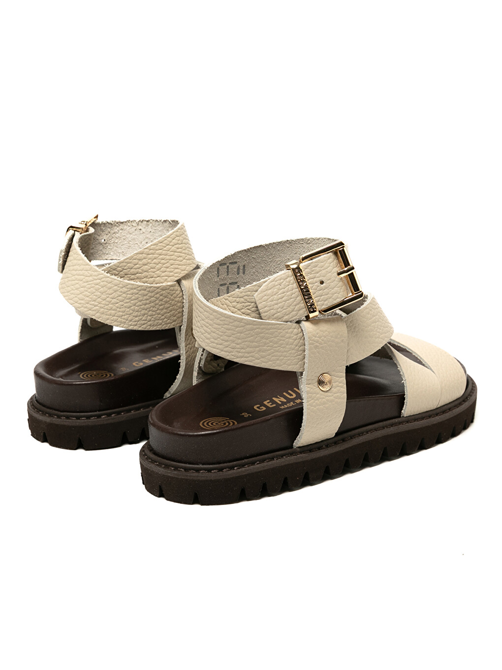 Ekru Kadın Sandalet ZAHA EMBOSSED G106323 Leather Chalk-4