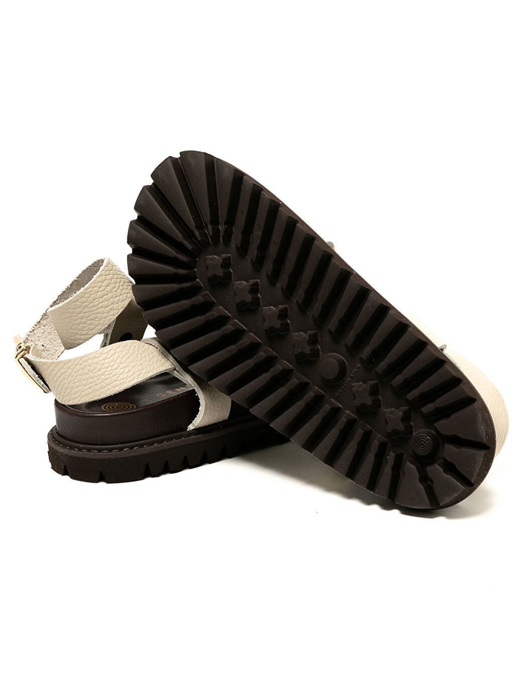 Ekru Kadın Sandalet ZAHA EMBOSSED G106323 Leather Chalk-5