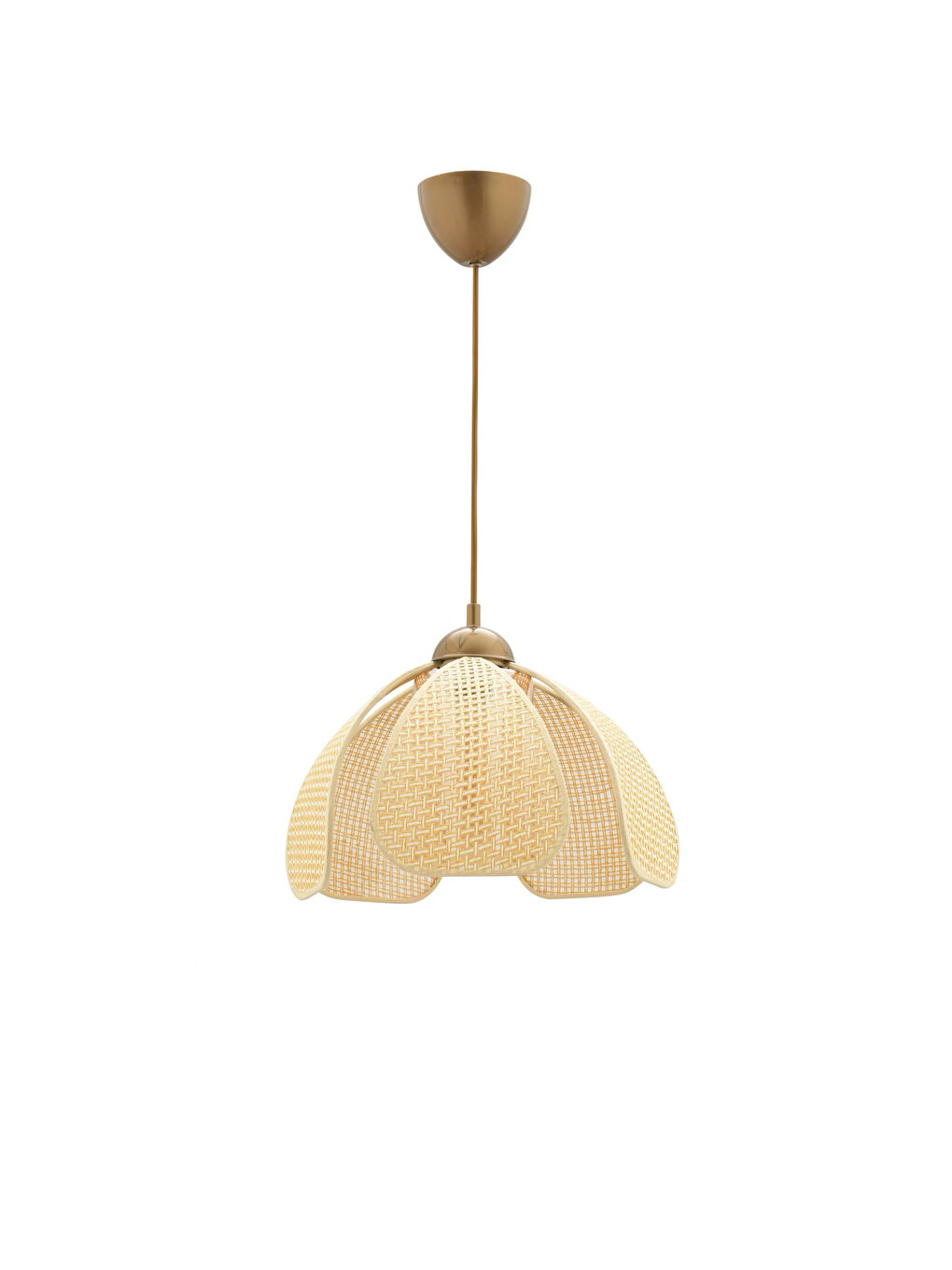 Ekru Biyeli Papatya Hasır Sarkıt - Krem / Eskitme - 70x30x30 cm-4