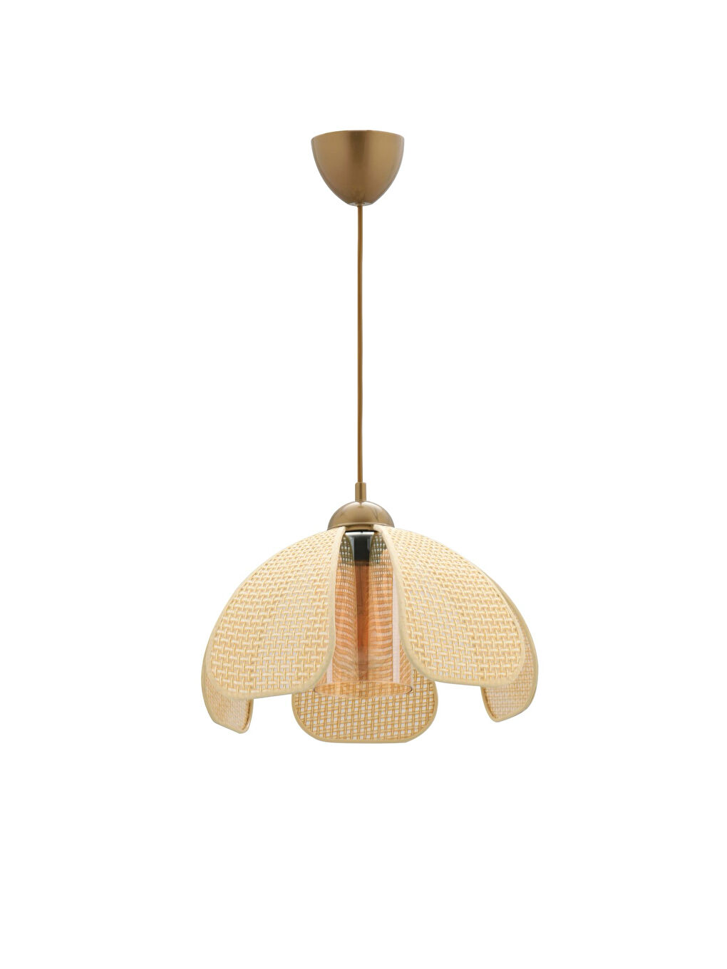 Ekru Biyeli Papatya Hasır Sarkıt - Krem / Eskitme - 70x30x30 cm-5