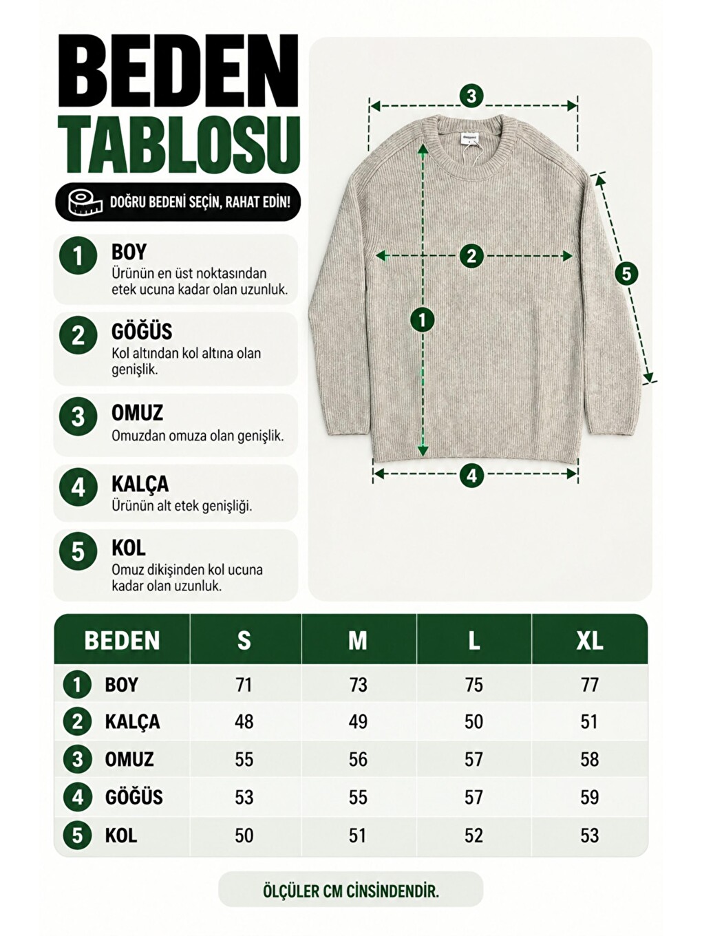 Bej Sıfır Yaka Çizgili Kalın Örme Kazak Dp 16649_10067-6