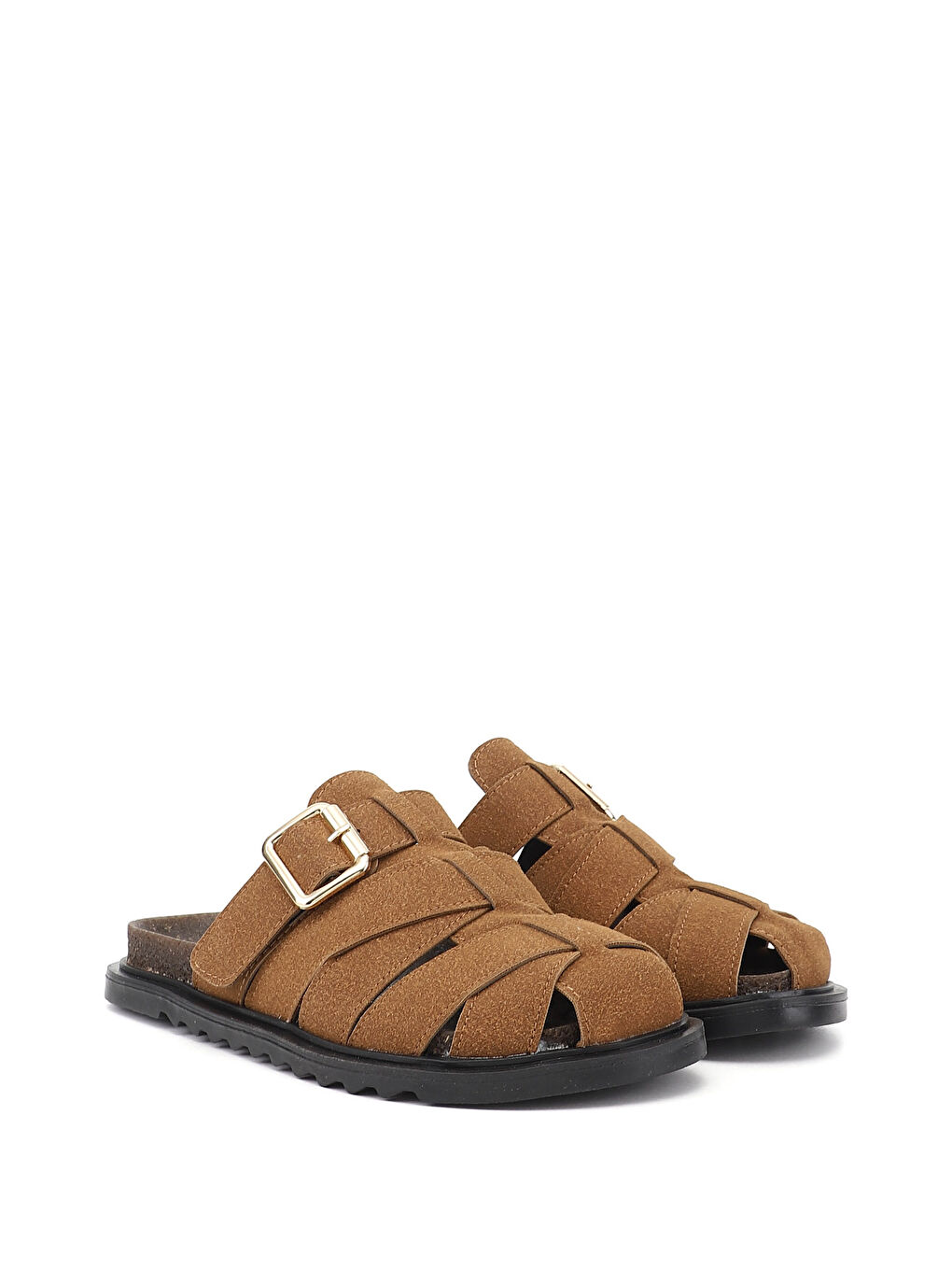 Kahverengi Kadın KAHVERENGİ-TABA Tokalı Günlük Terlik-1