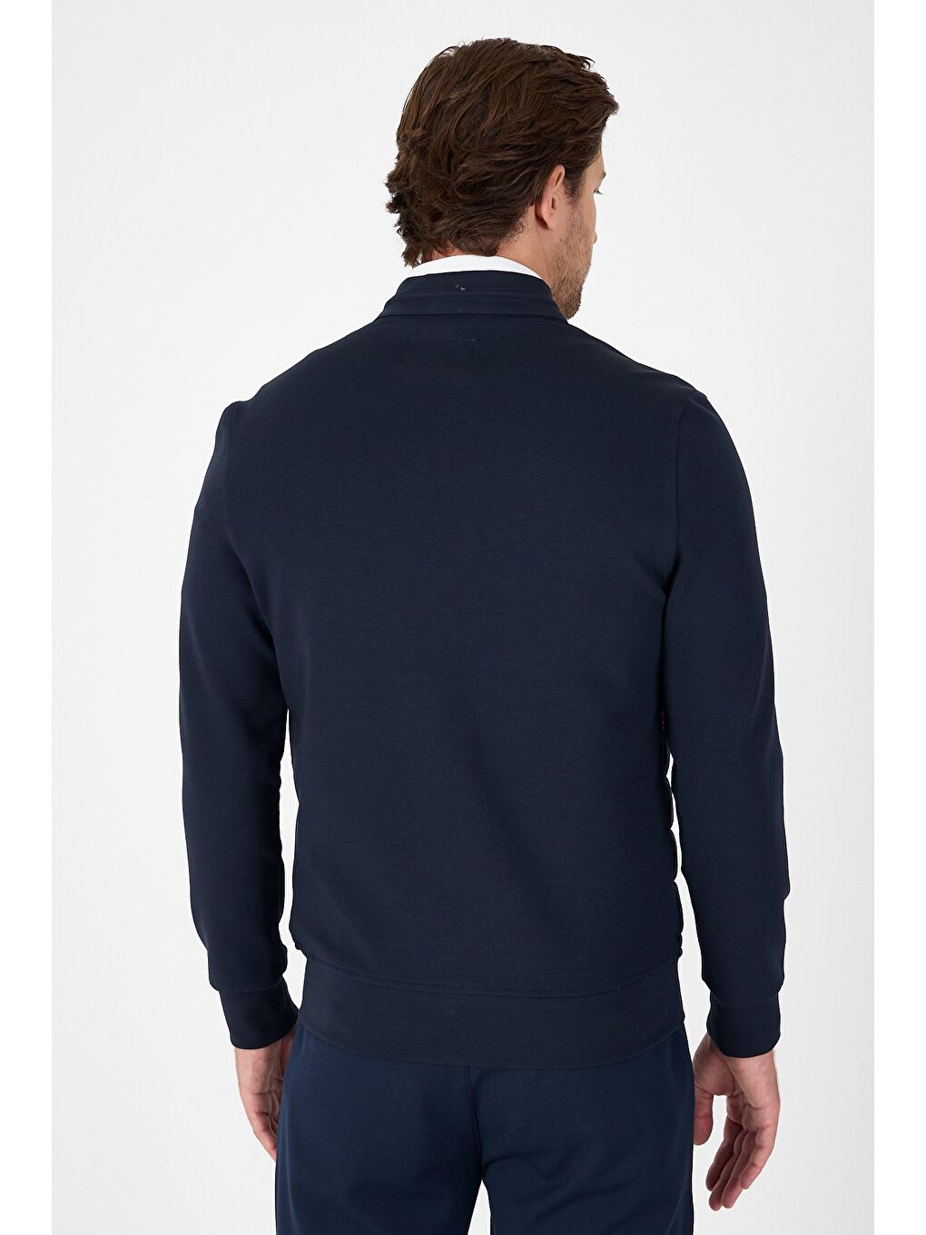 Lacivert Düz Suprem Dik Yaka Astarsız Slim Fit Mont 1007250114-2