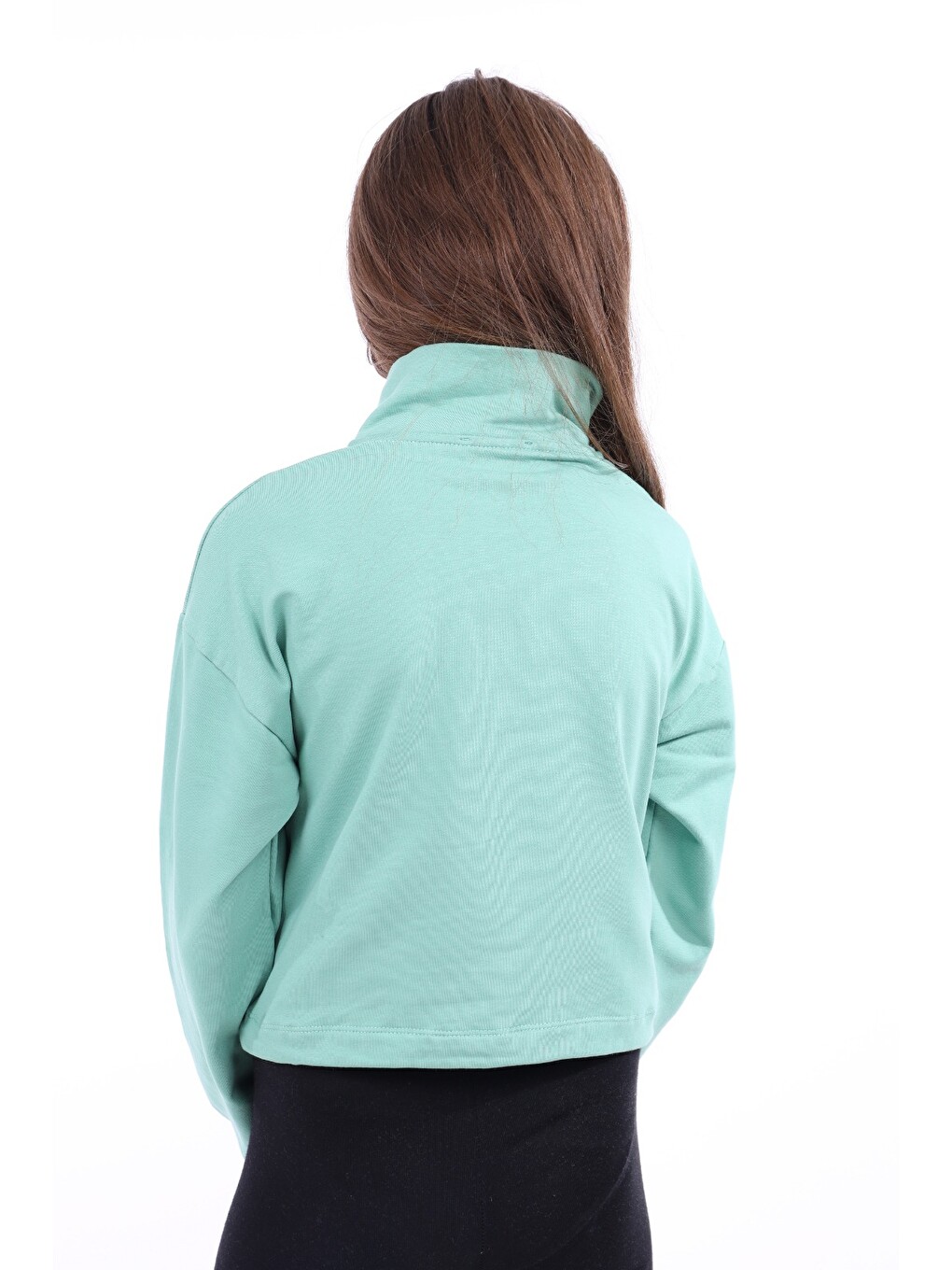 Yeşil Kız Çocuk Baskılı Sweatshirt-2