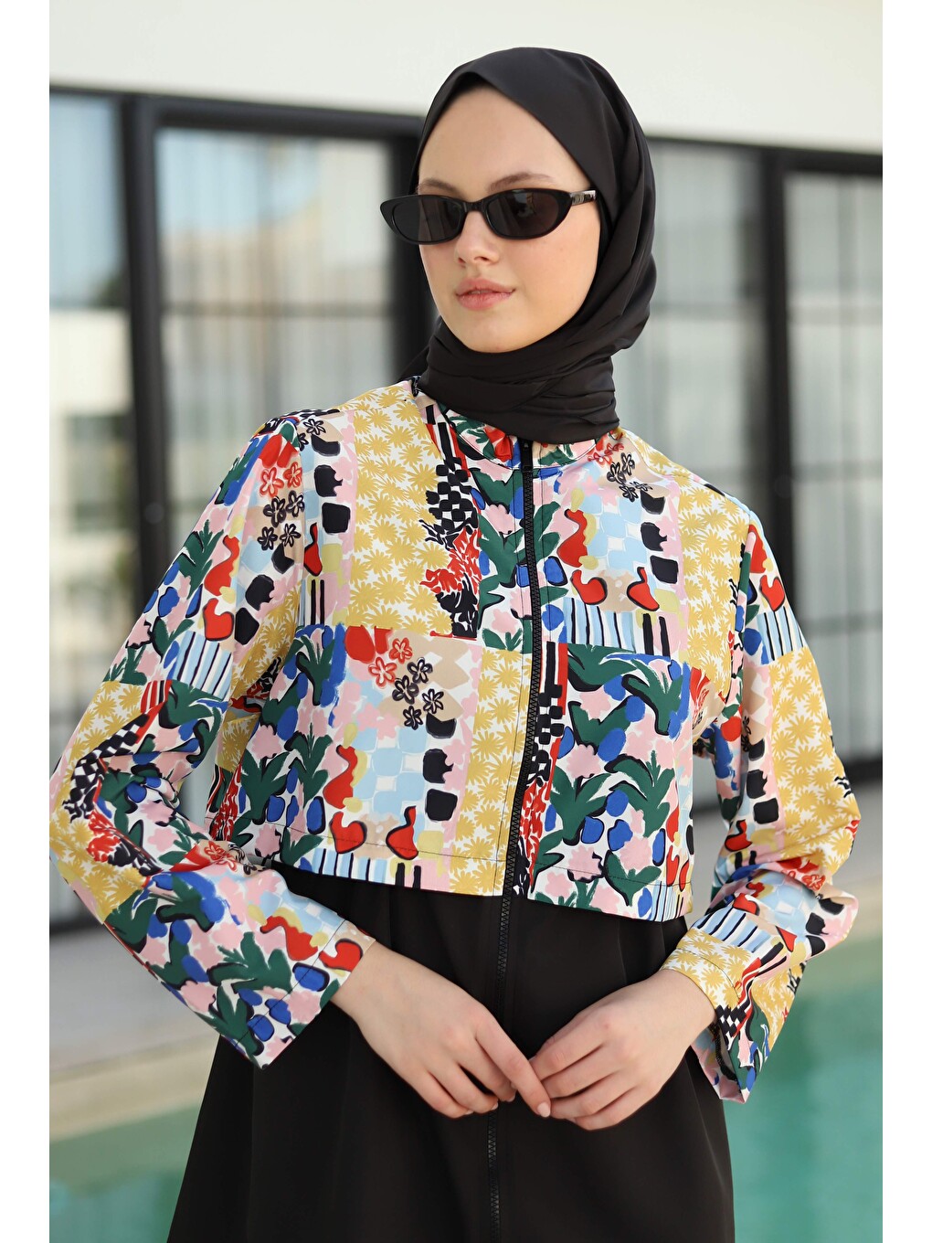 Karışık Desenli Yüzme Takımı Patchwork-3