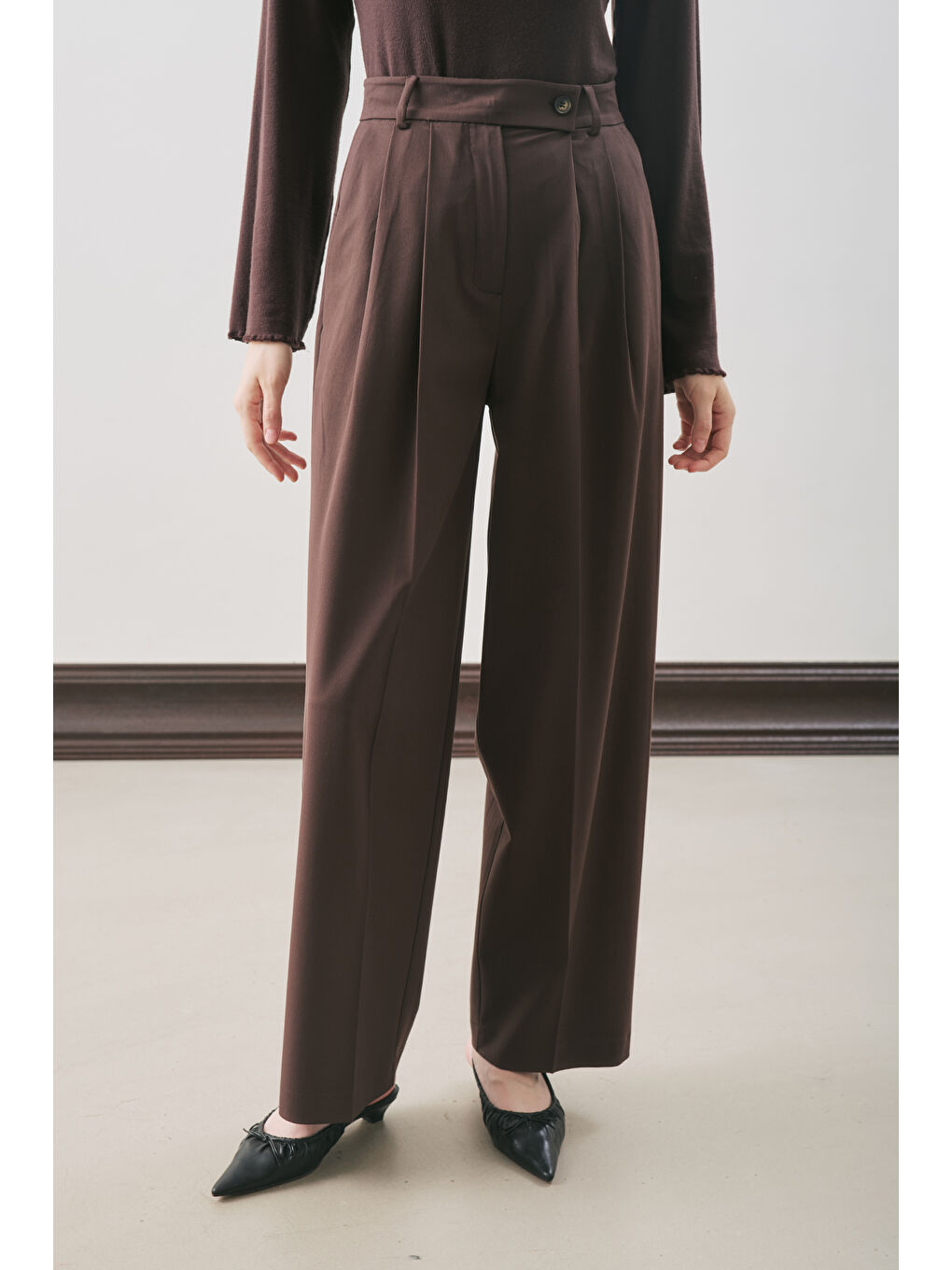 Classıc Pileli Pantolon Kahverengi-2