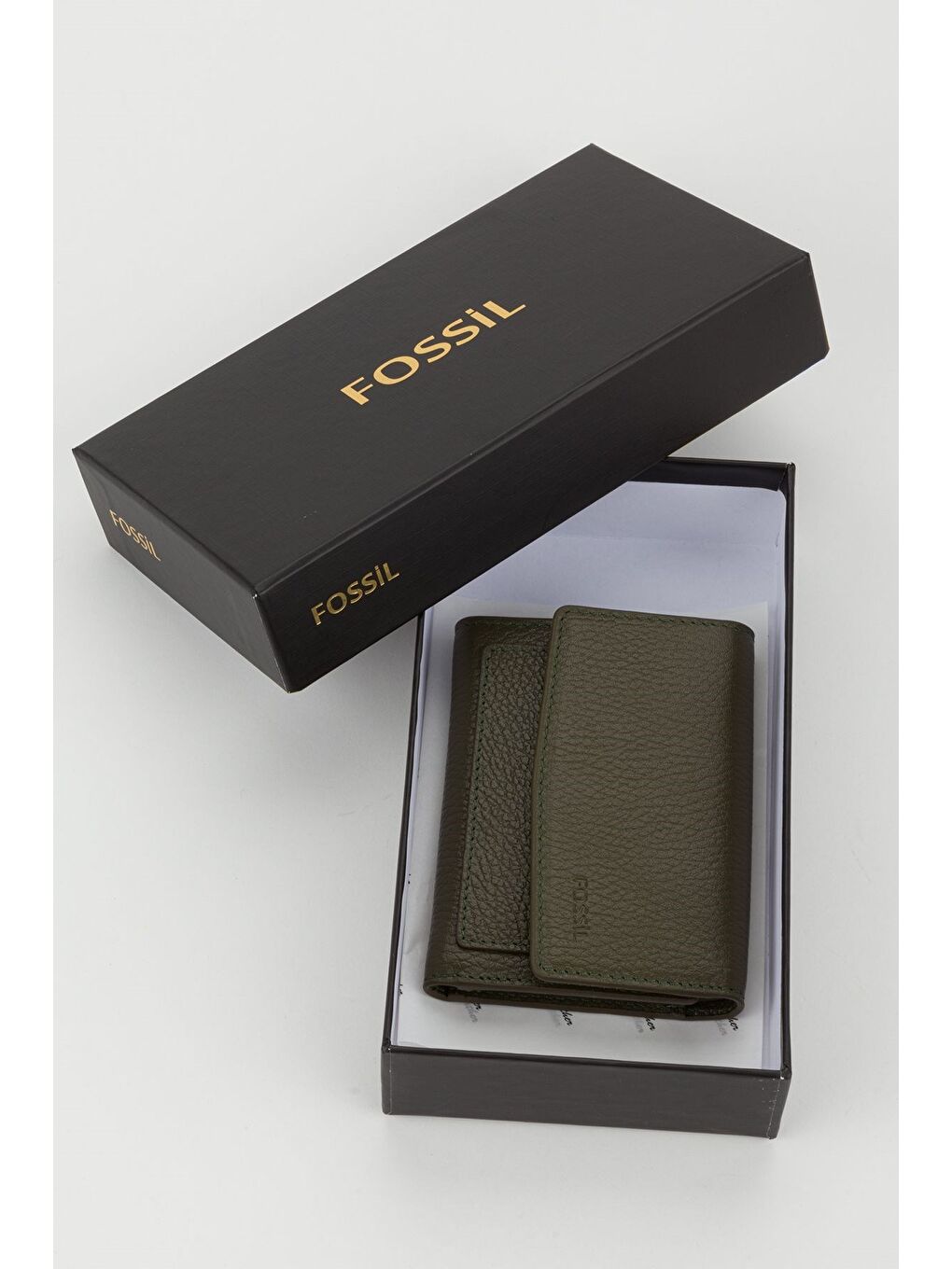 Yeşil Kutulu Hakiki Deri Buz Mavi Orta Boy Kadın El Portföyü Kartlık Cüzdan-5