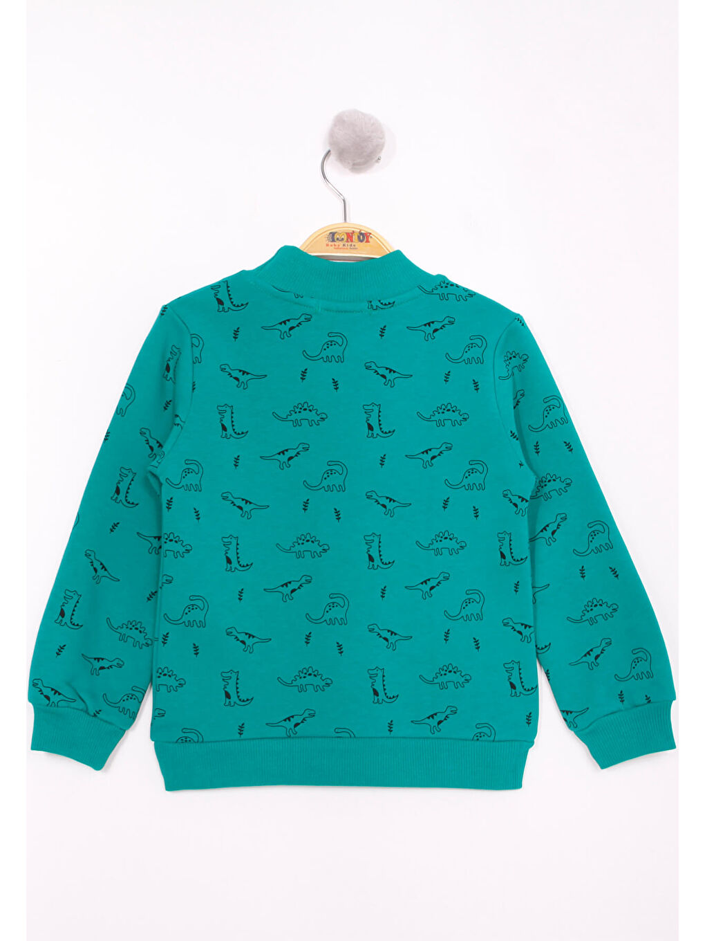 Gri Erkek Çocuk Dinozor Baskılı Sweatshirt-3