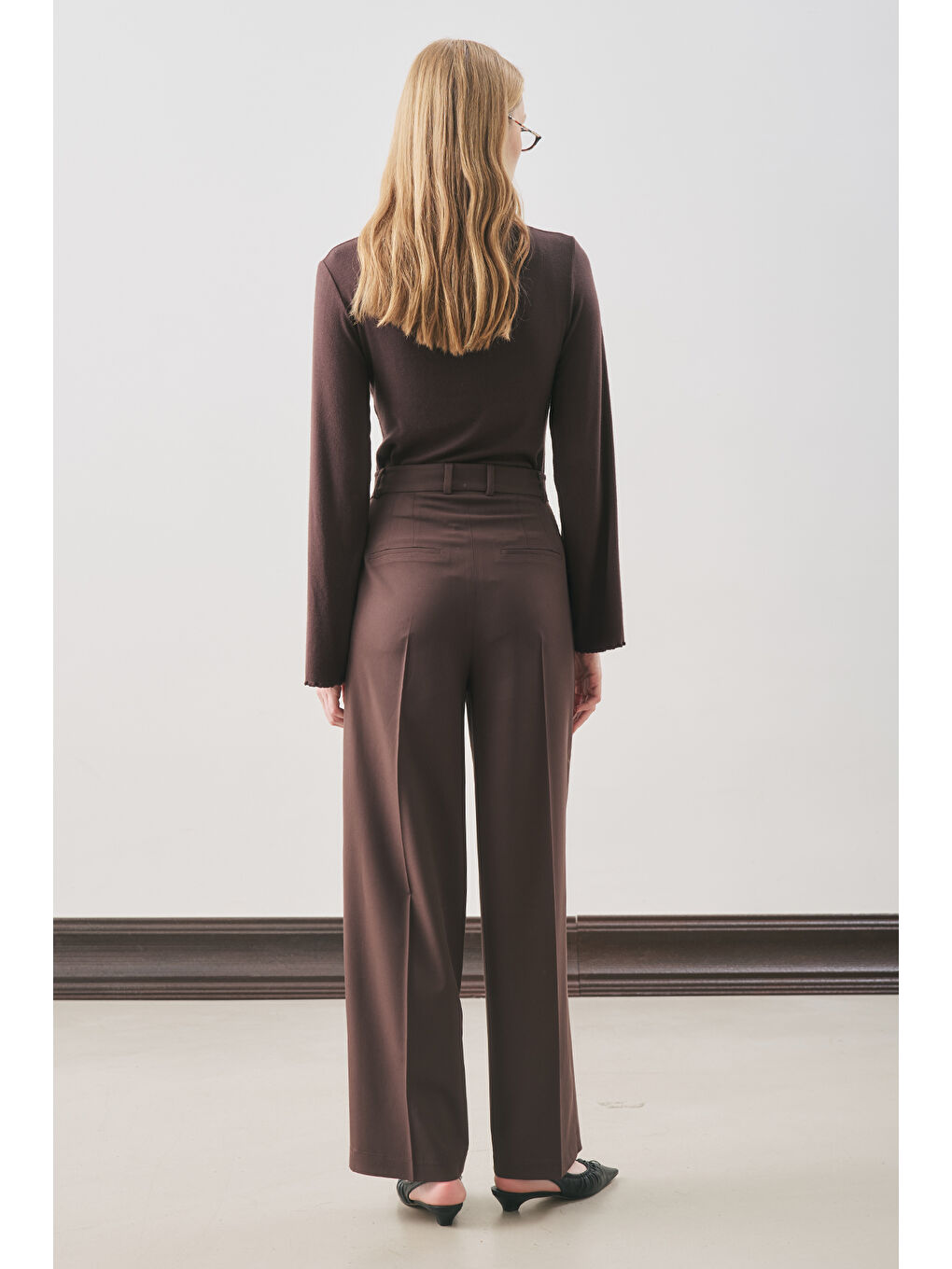Classıc Pileli Pantolon Kahverengi-5