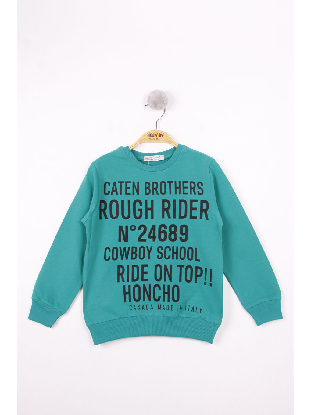 Gri Erkek Çocuk Yazı Baskılı Sweatshirt