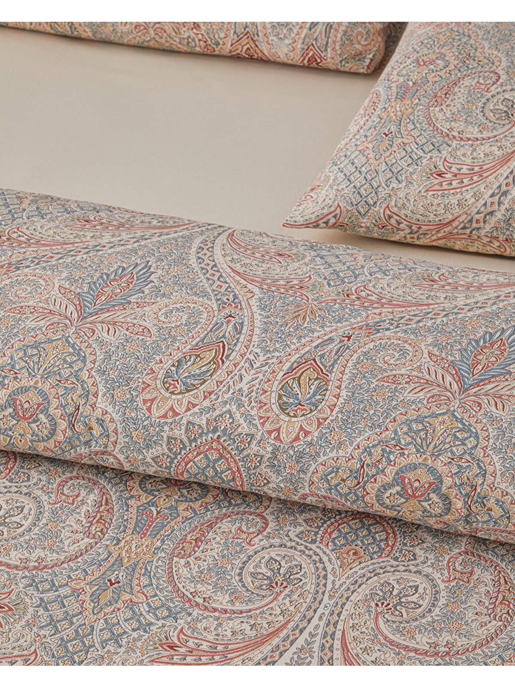 Boho Chic Pamuk Çift Kişilik Nevresim Takımı 200x220 Cm Bej-2