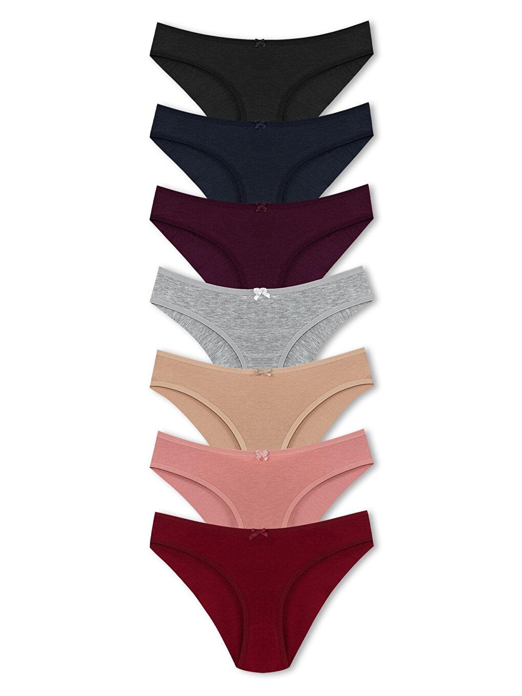 Karışık Pamuklu Arkası Çift Kat Slip Kadın Külot 7'li