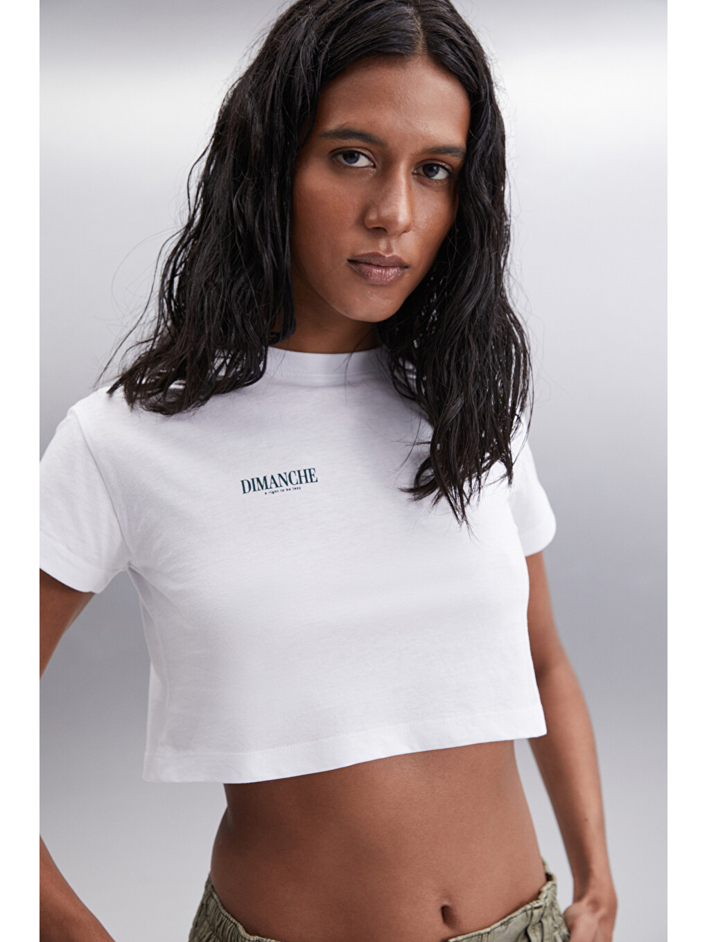 Moran Kadın %100 Pamuk Yeşil-beyaz T-shirt-3