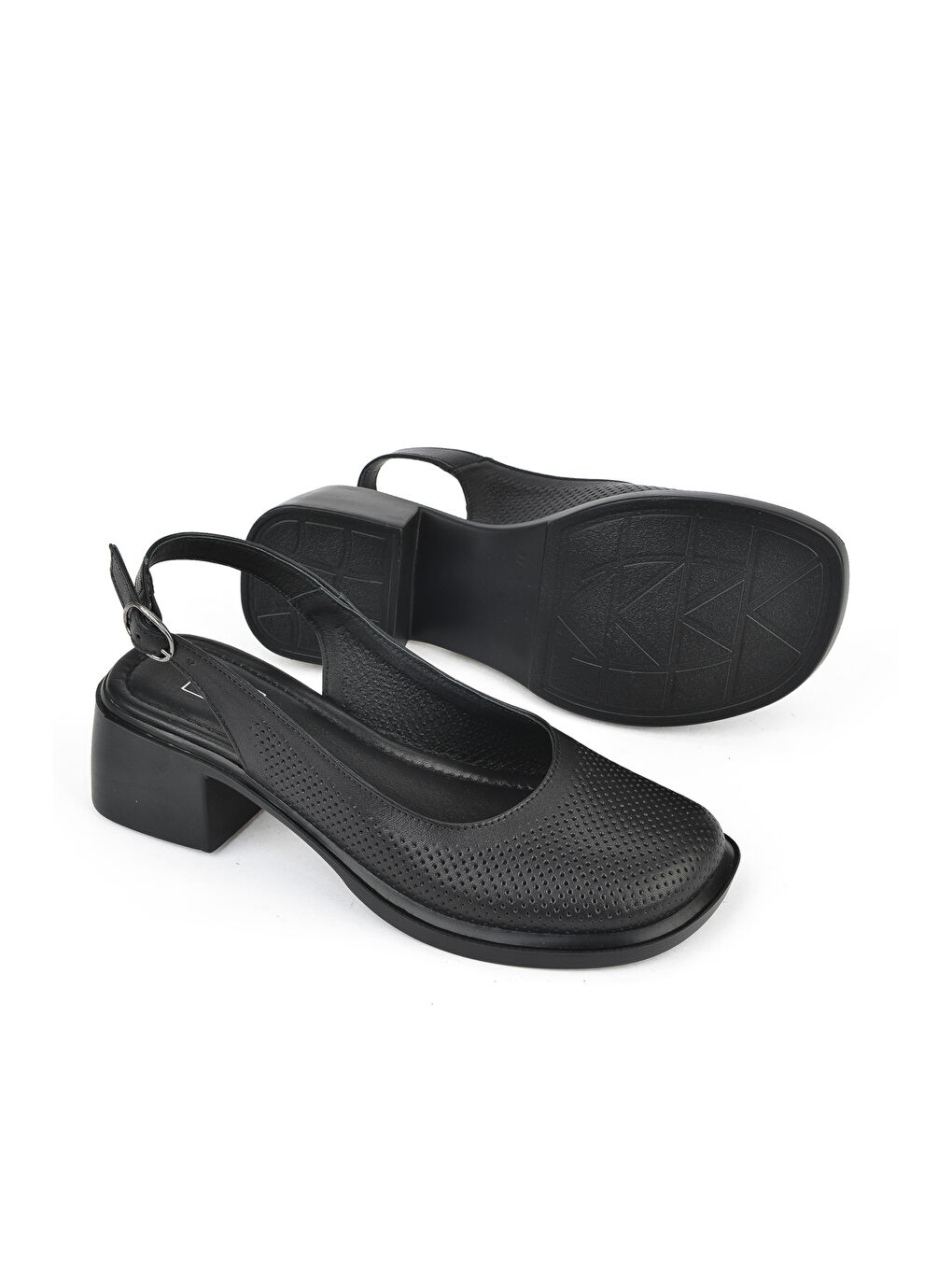 Kadın Hakiki Deri Topuklu Ayakkabı 151992Z8001 Siyah-3