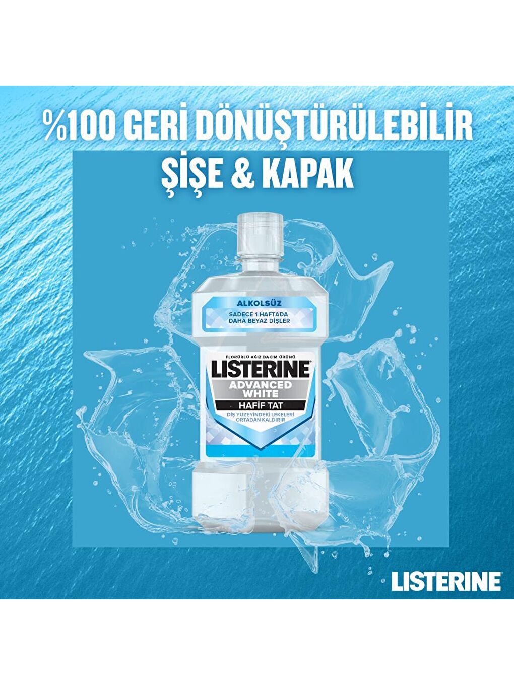 Listerine Renksiz Advanced White Hafif Tat Ağız Bakım Suyu 500+250 ml - 8