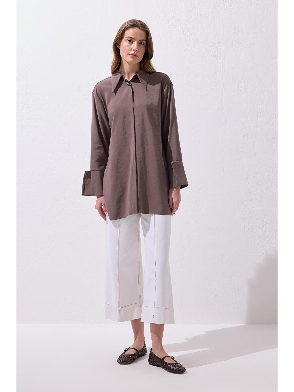 Kahverengi Modal Basic Gömlek Toprak