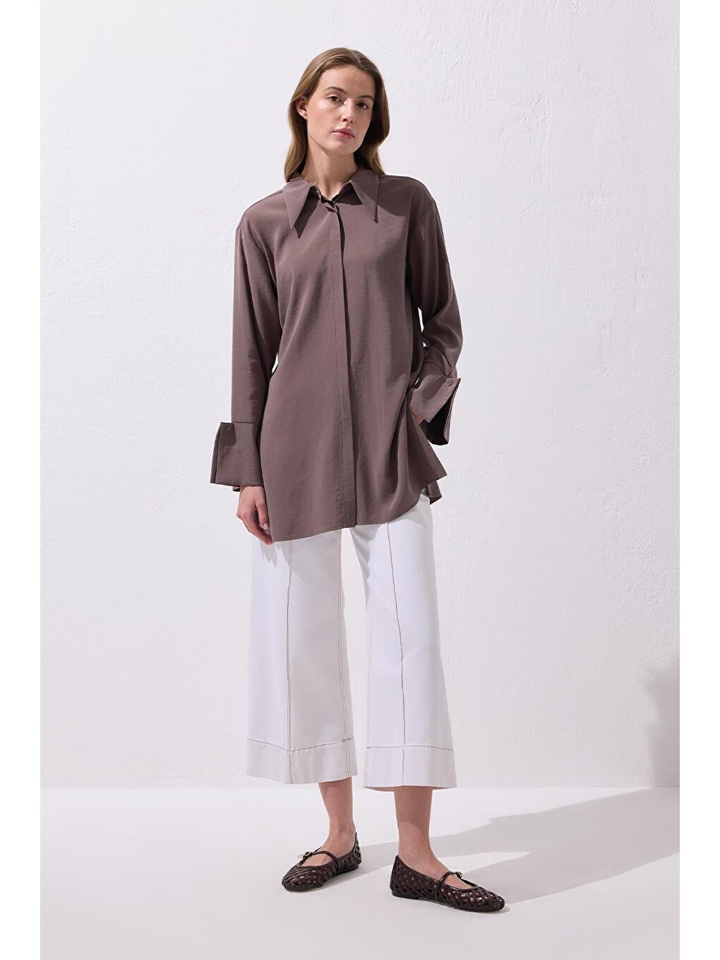 Kahverengi Modal Basic Gömlek Toprak-1