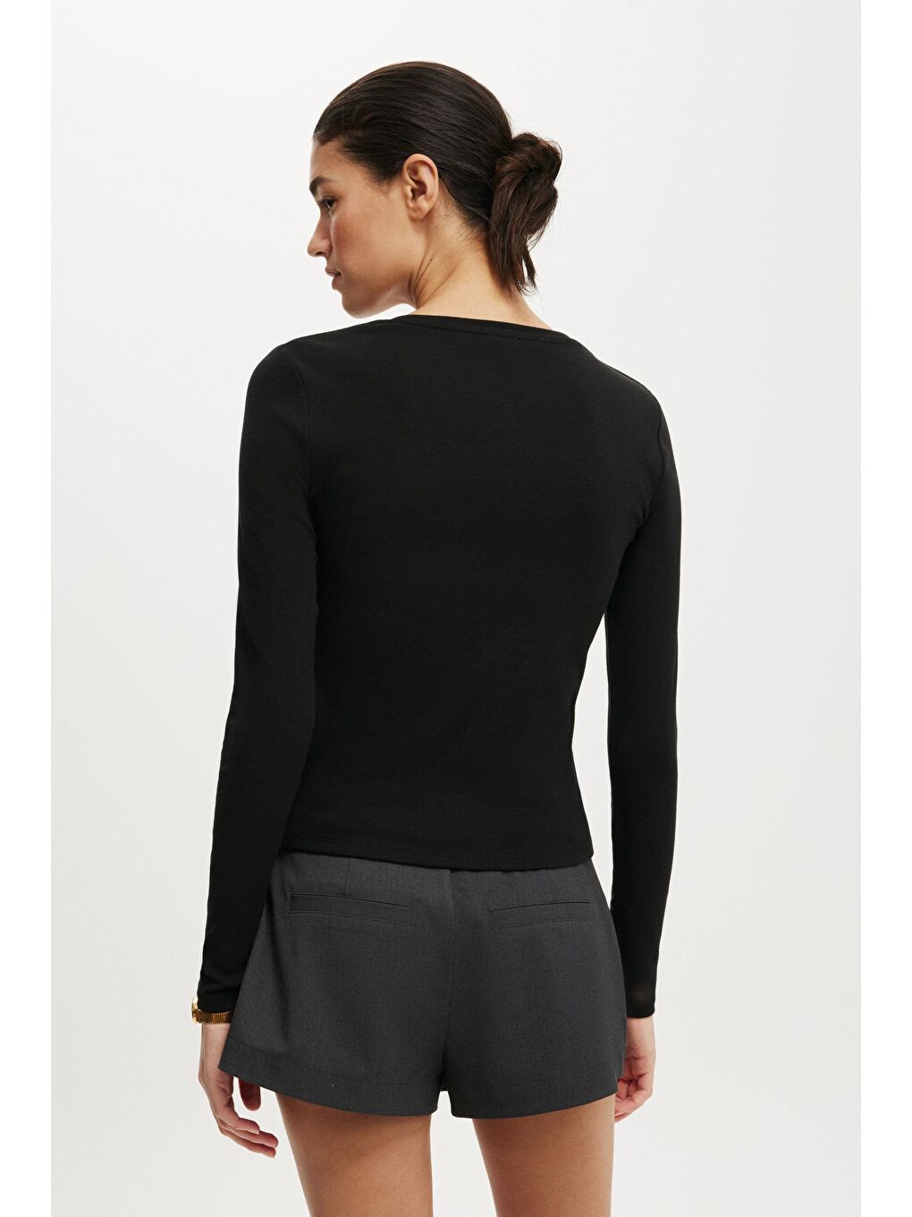 Siyah Slim Fit Düğmeli Kadın Hırka Mg2580-2