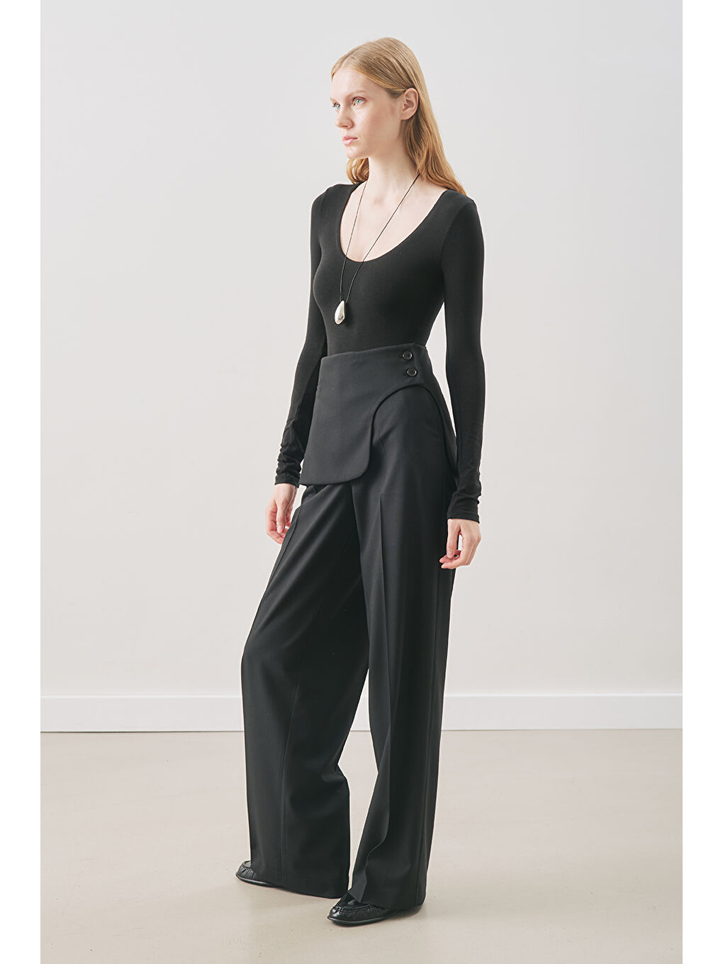 Klasik Kesim Kumaş Pantolon Siyah-2