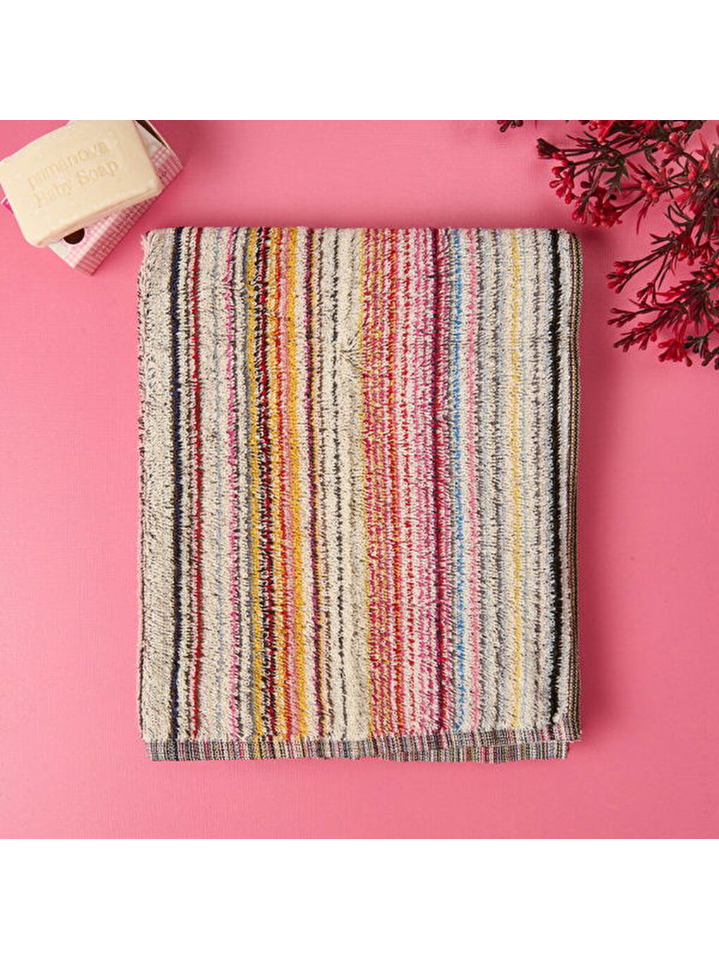 Evidea Karişik Soft İpliği Boyalı Yüz Havlusu - Asorti - 50x90 cm