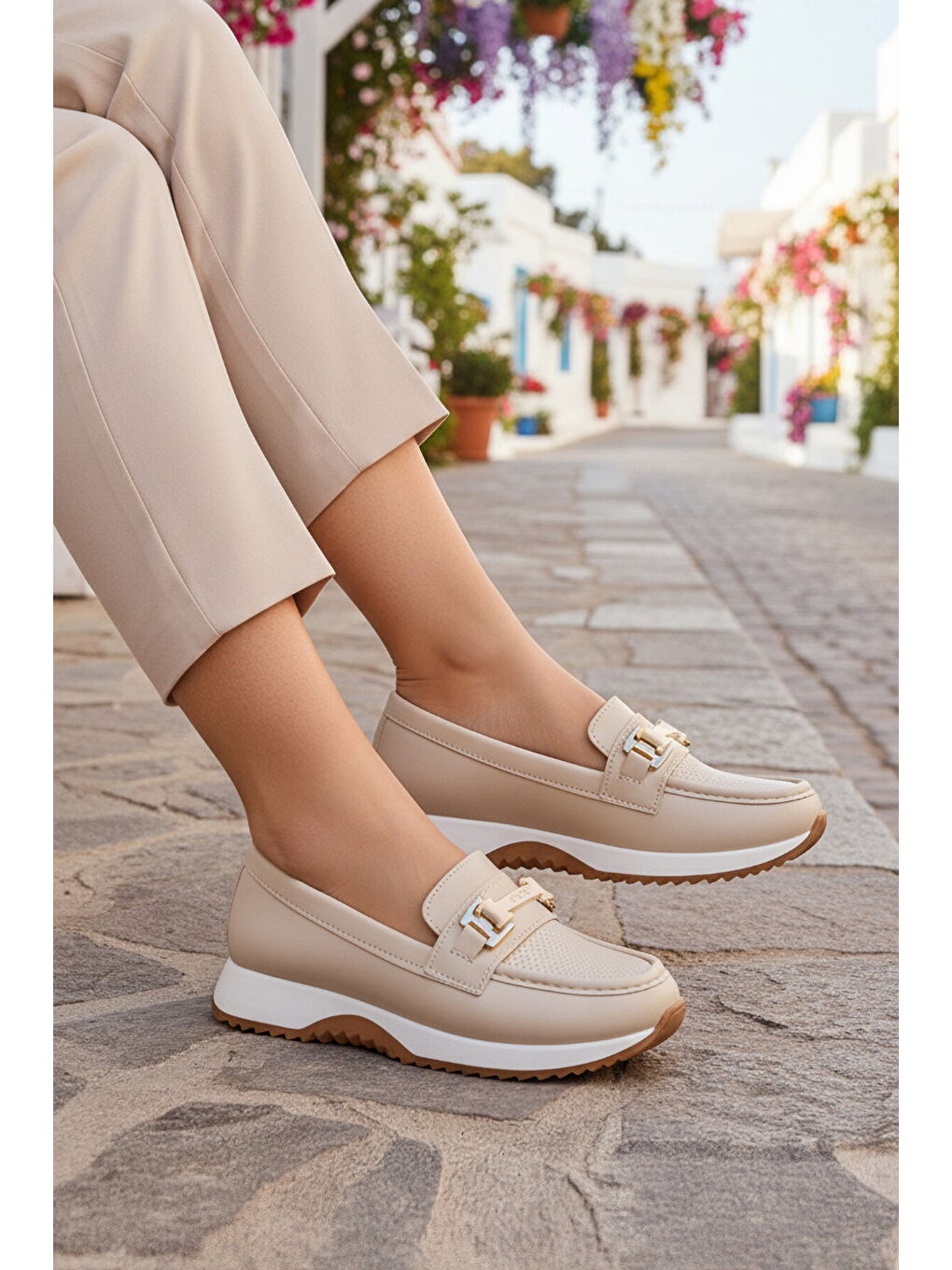 Bej Hafif Esnek Kadın Casual Ayakkabı 067 Z-2