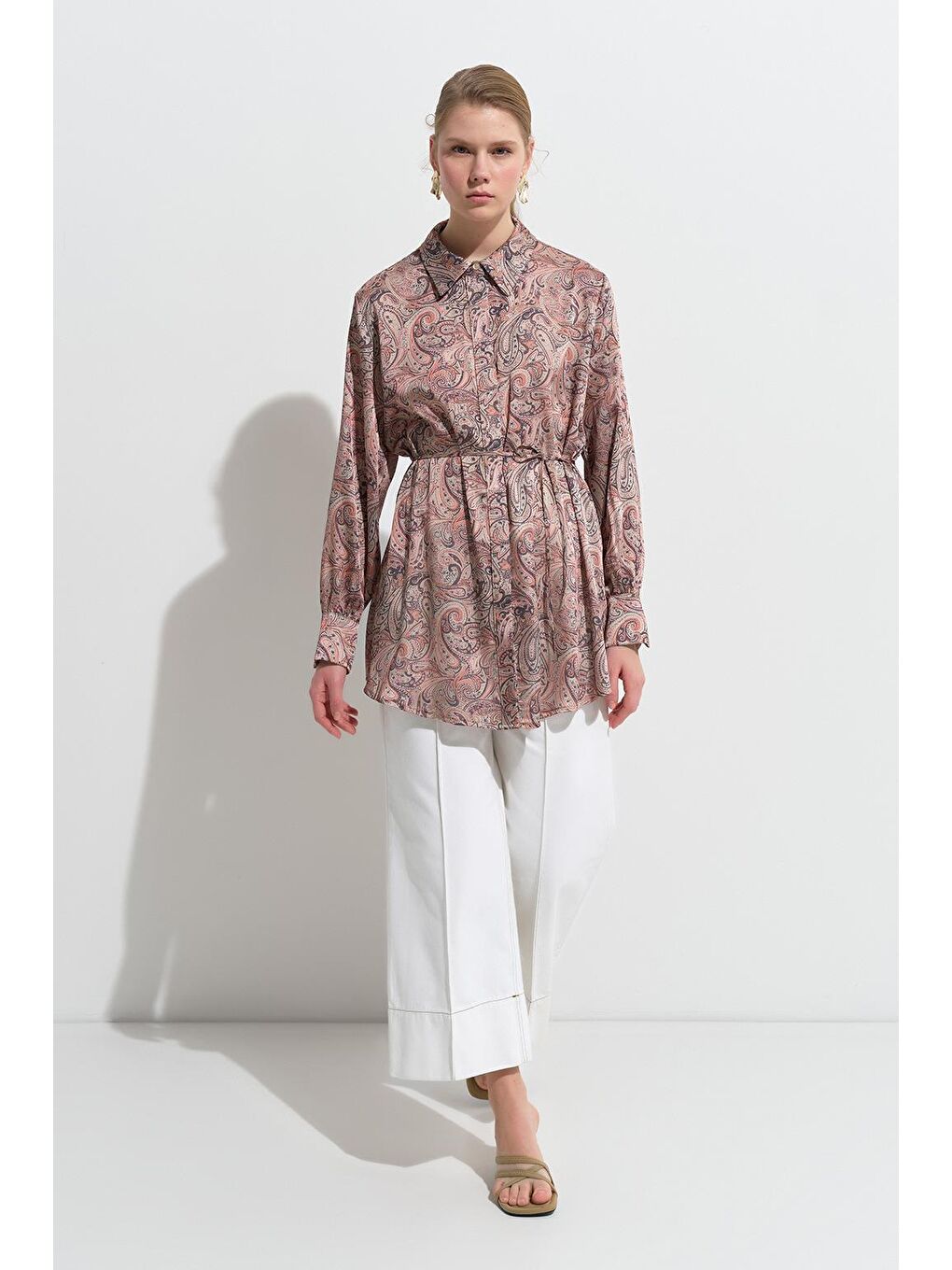 Miri Desenli Gömlek Pembe-1